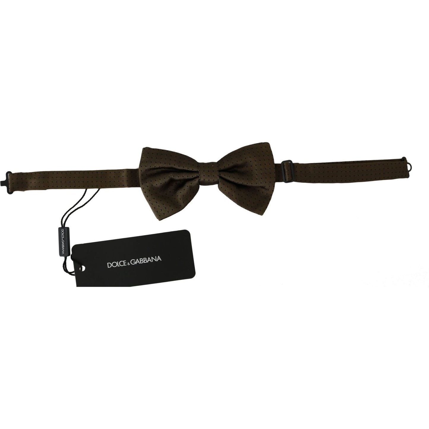 Dolce & Gabbana Elegant Brown Polka Dot Silk Bow Tie Bow Tie Dolce & Gabbana Black