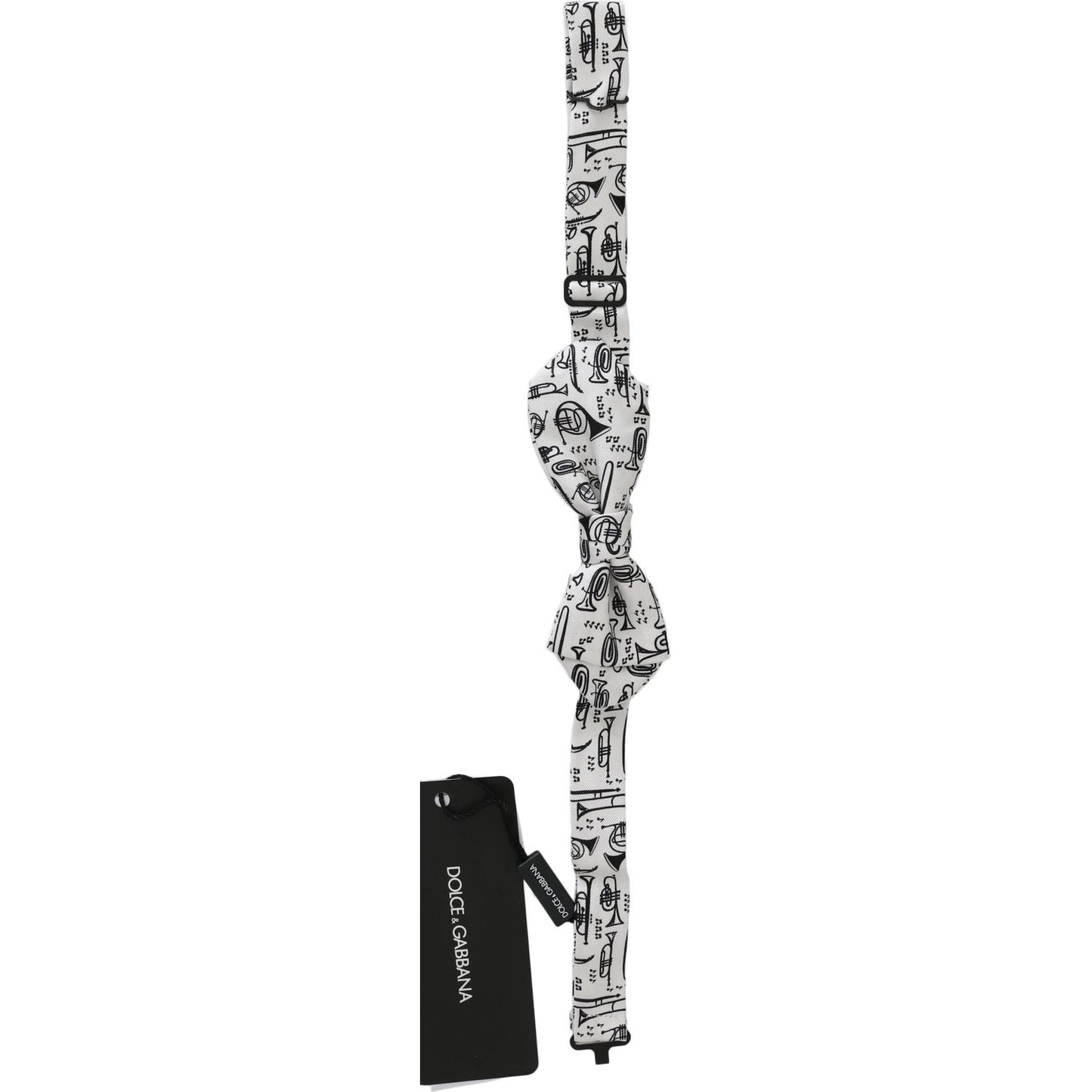 Dolce & Gabbana Elegant White Silk Bow Tie for Sophisticated Evenings Bow Tie Dolce & Gabbana Black