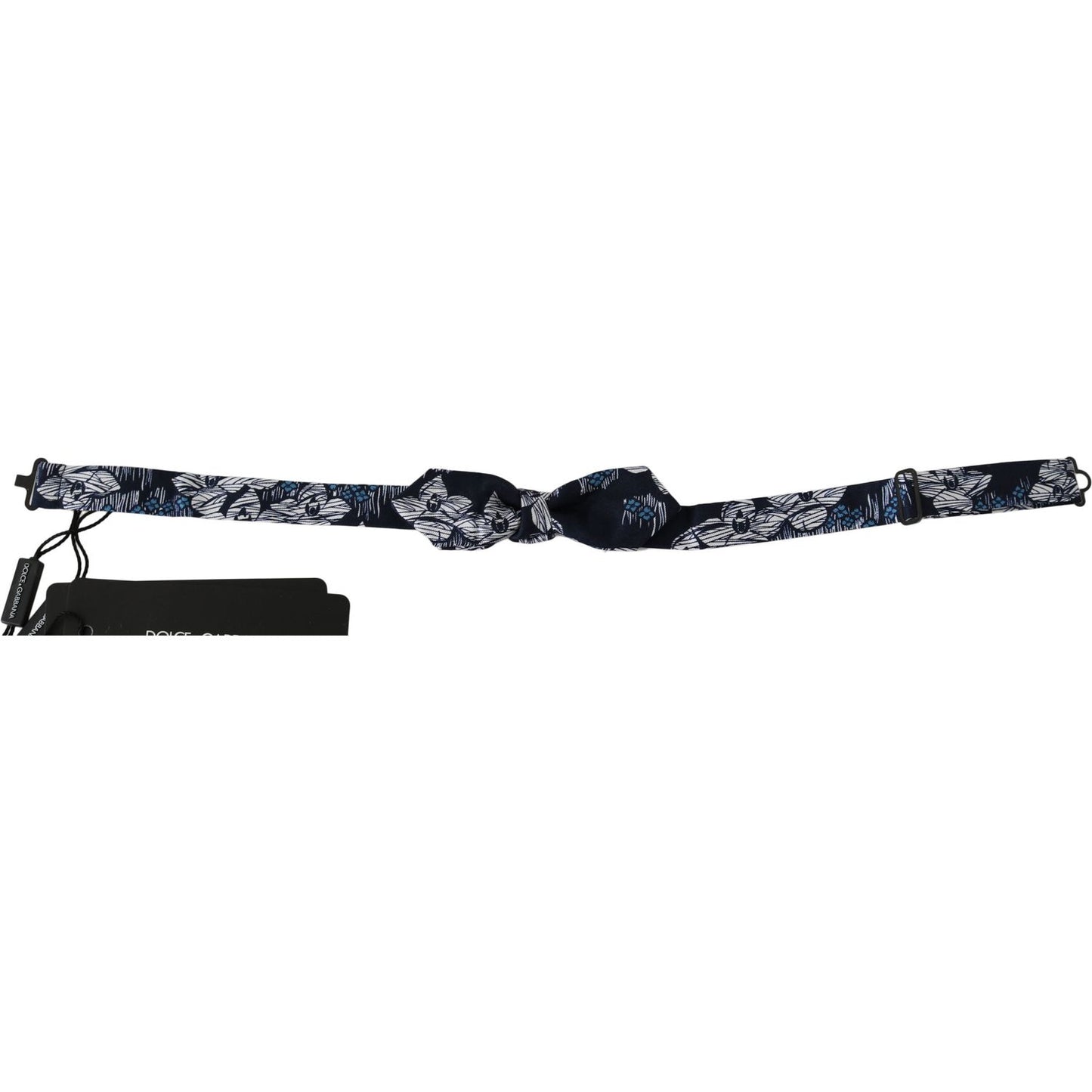 Dolce & Gabbana Elegant Navy Silk Bow Tie Bow Tie Dolce & Gabbana Light Gray