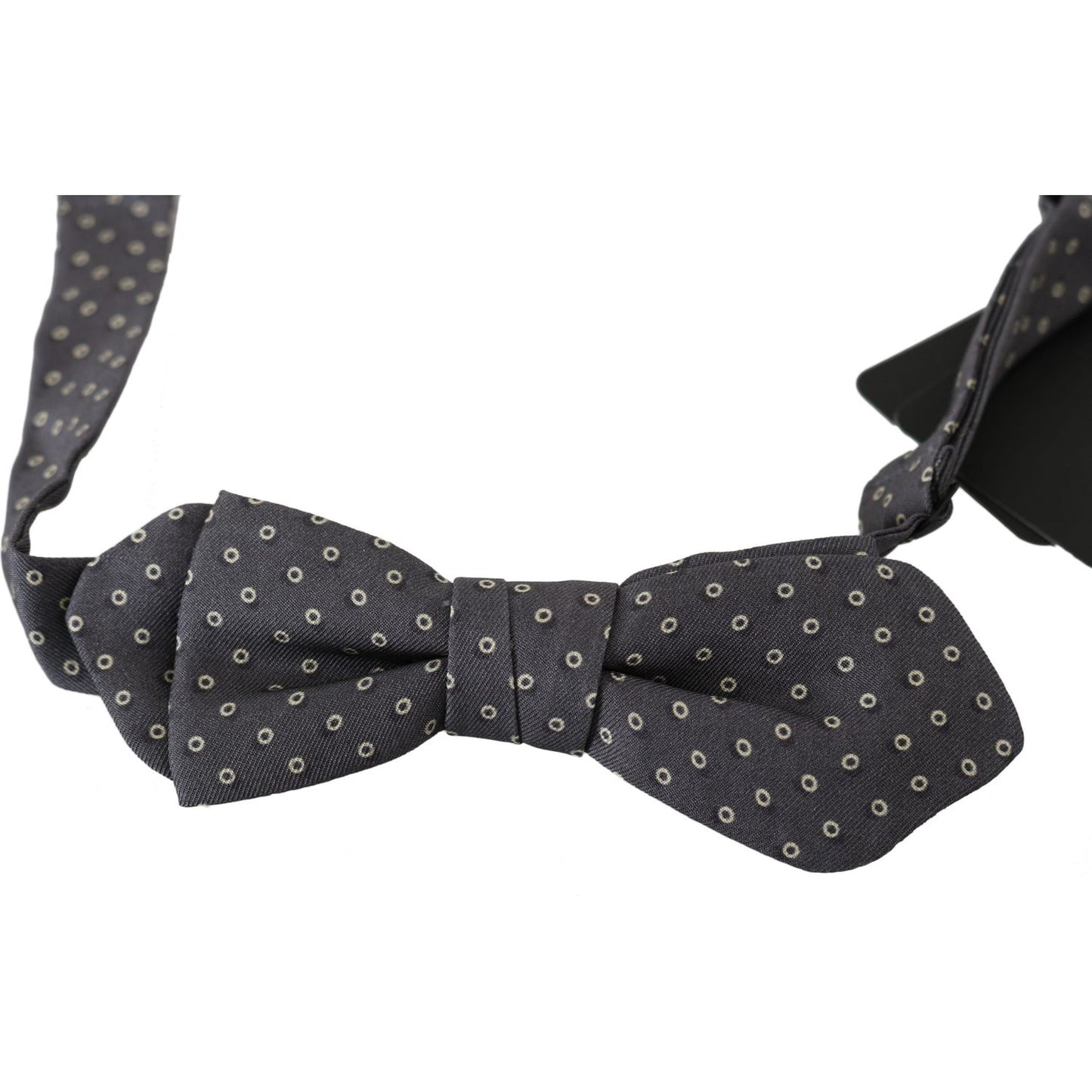 Dolce & Gabbana Elegant Silk Gray Circle Pattern Bow Tie Bow Tie Dolce & Gabbana Dark Slate Gray