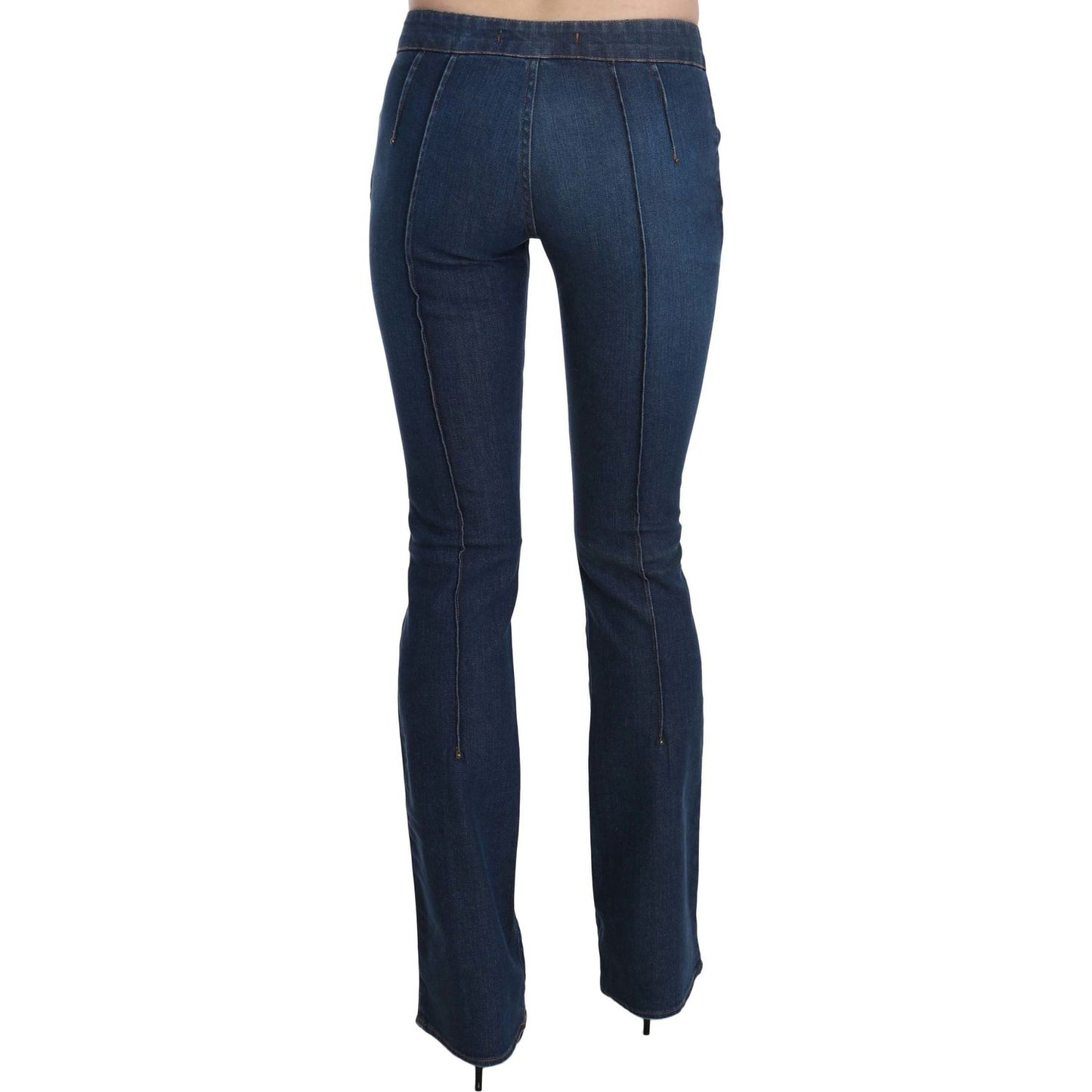 Just Cavalli Chic Blue Washed Boot Cut Denim Pants Just Cavalli Dark Slate Gray