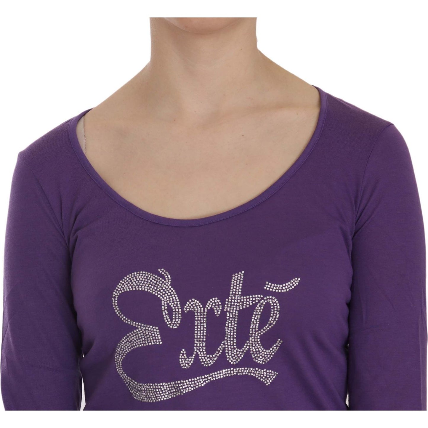 Exte Crystal Embellished U-Neck Blouse Exte Dark Slate Gray