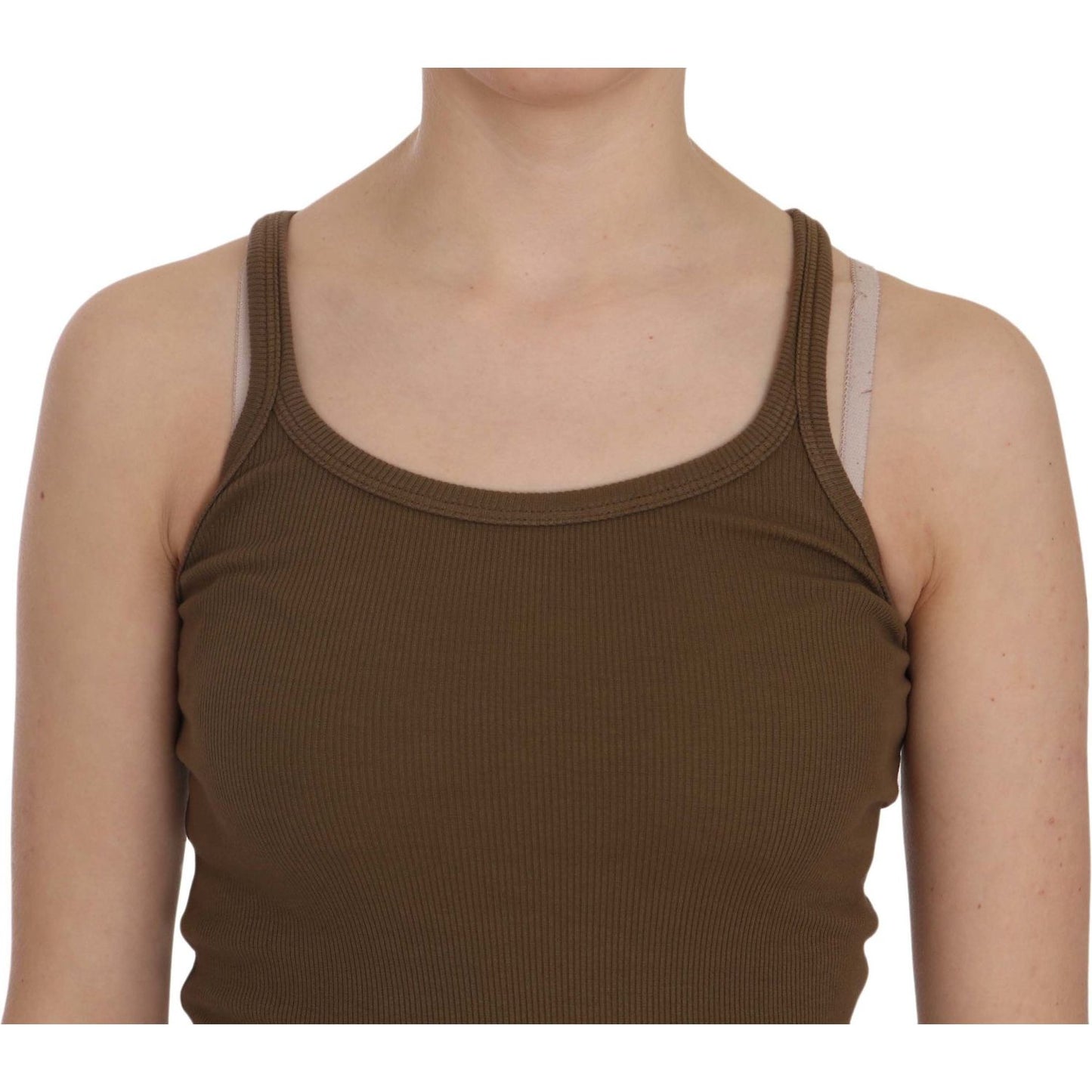 PINK MEMORIES Elegant Sleeveless Spaghetti Strap Blouse PINK MEMORIES Dark Olive Green