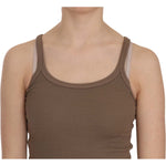 PINK MEMORIES Brown Sleeveless Spaghetti Strap Top TSH3920-40