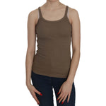 PINK MEMORIES Brown Sleeveless Spaghetti Strap Top TSH3920-40