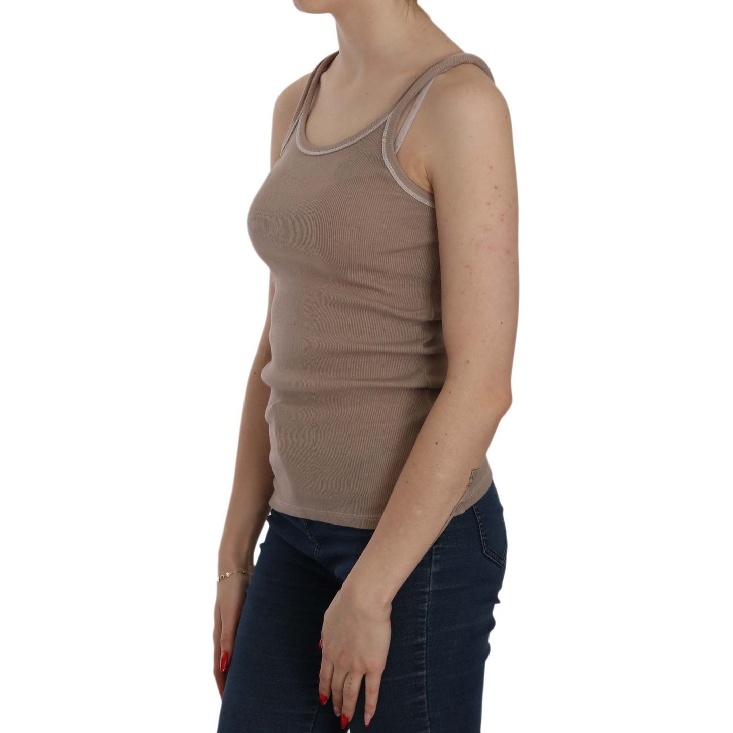 PINK MEMORIES Chic Brown Sleeveless Spaghetti Strap Top PINK MEMORIES Dim Gray