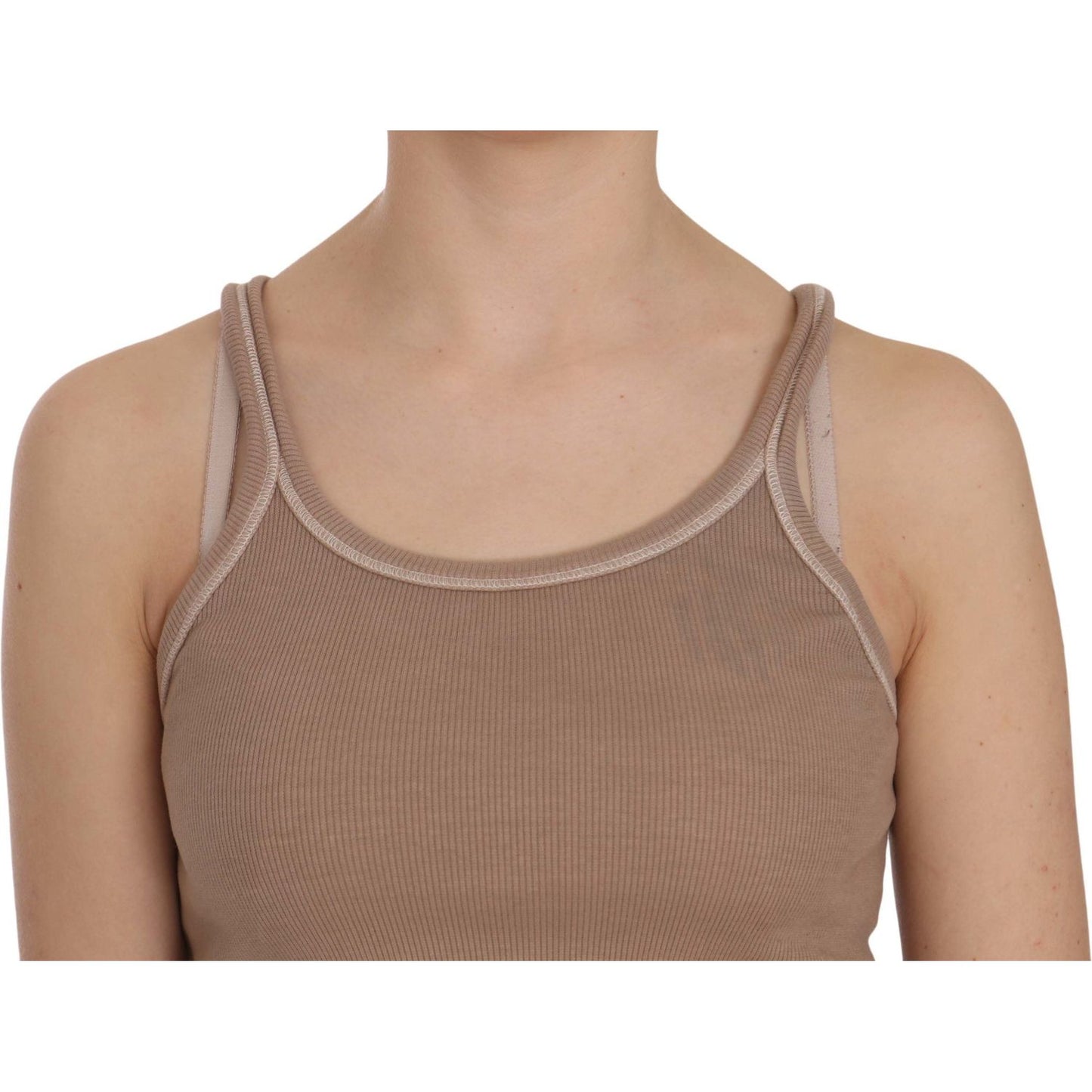 PINK MEMORIES Chic Brown Sleeveless Spaghetti Strap Top PINK MEMORIES Rosy Brown