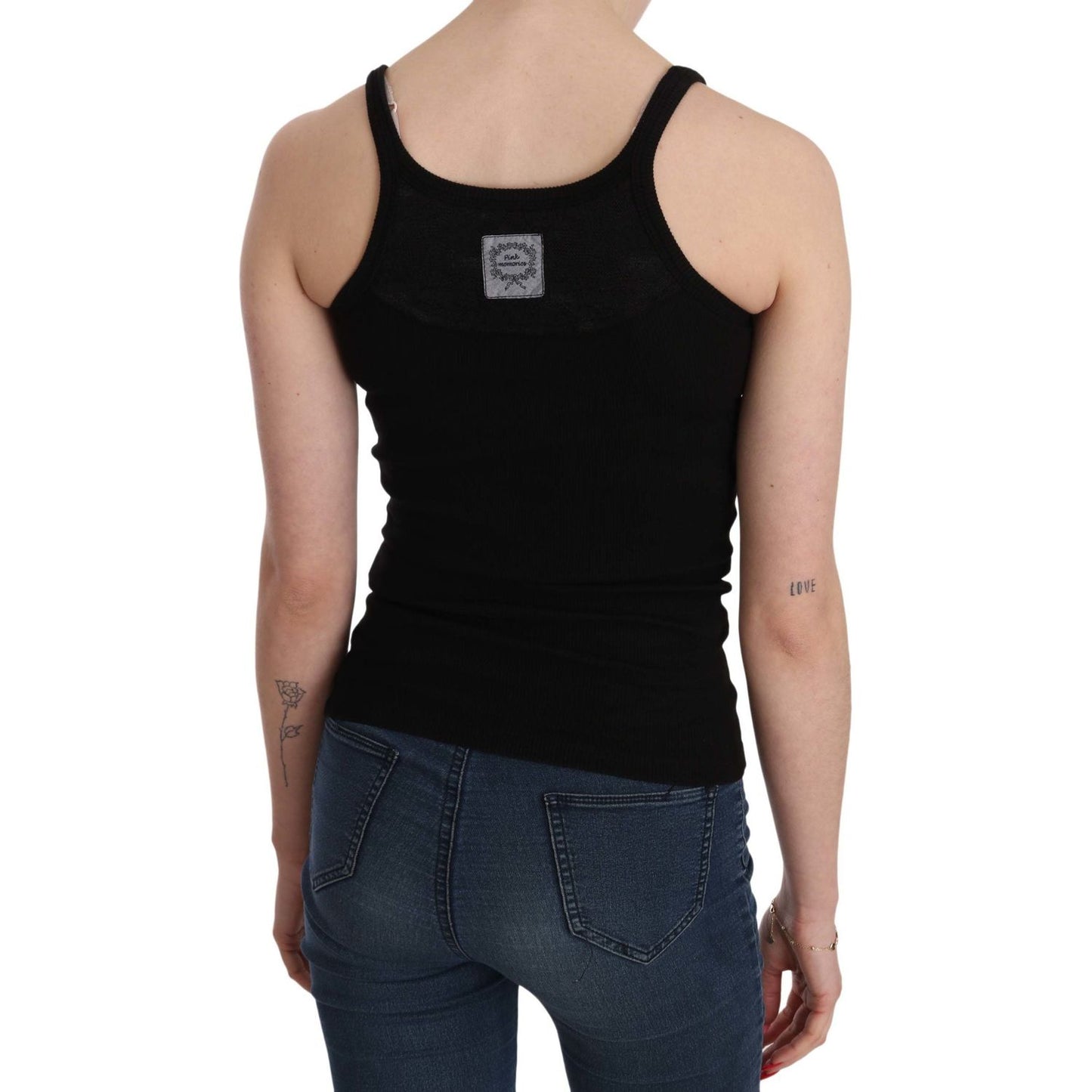 PINK MEMORIES Chic Sleeveless Spaghetti Strap Top PINK MEMORIES Black