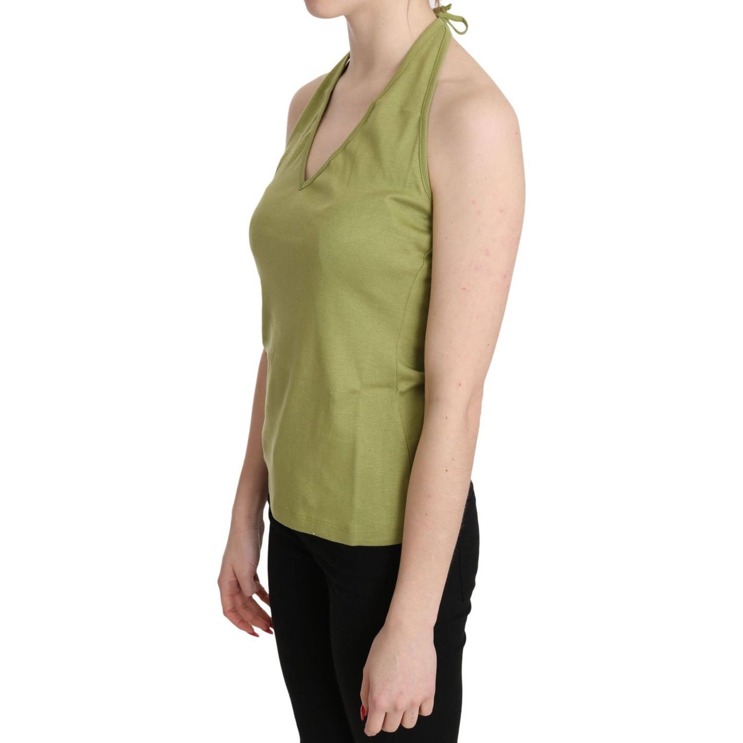 GF Ferre Chic Halter Sleeveless Casual Tank Top GF Ferre Dark Khaki