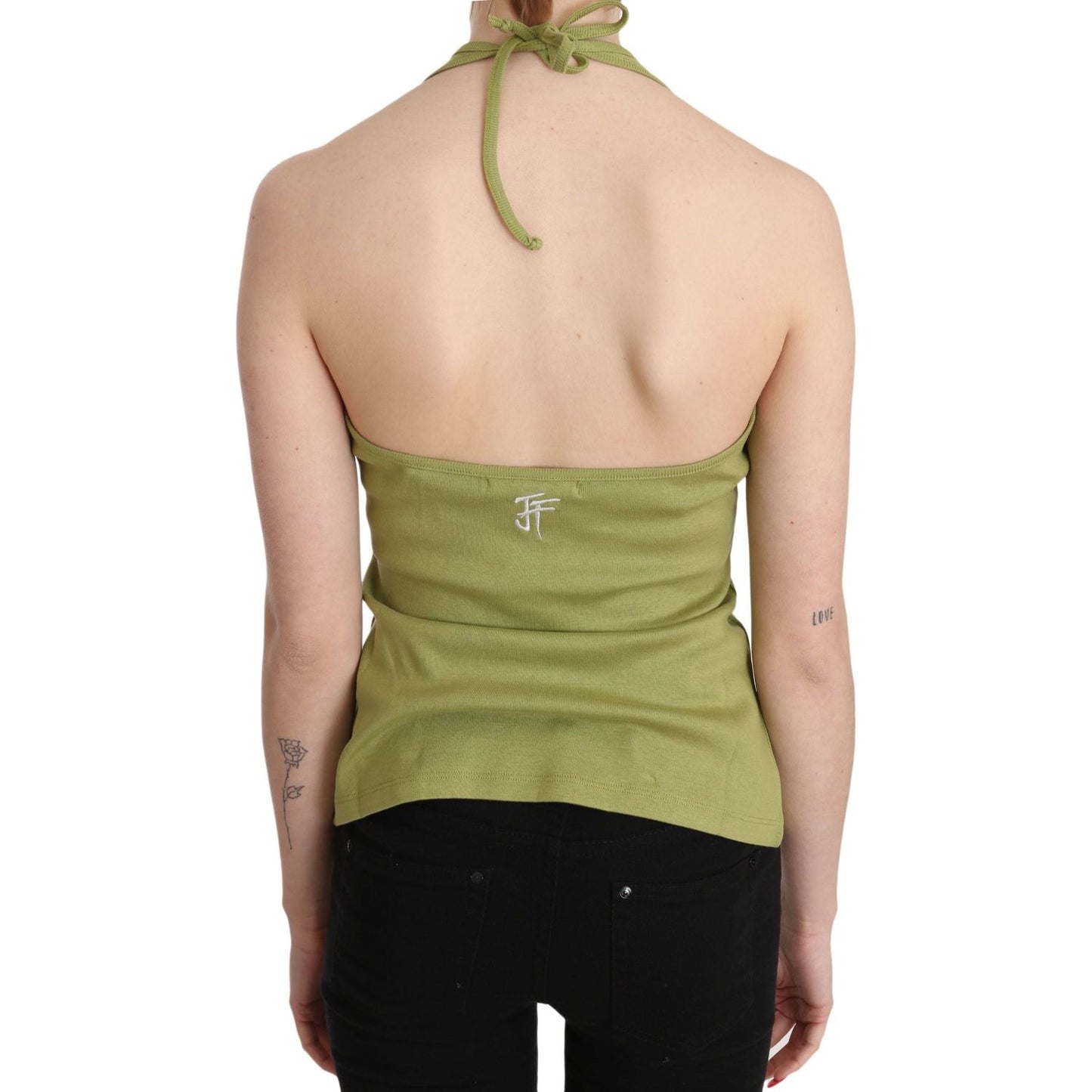 GF Ferre Chic Halter Sleeveless Casual Tank Top GF Ferre Tan