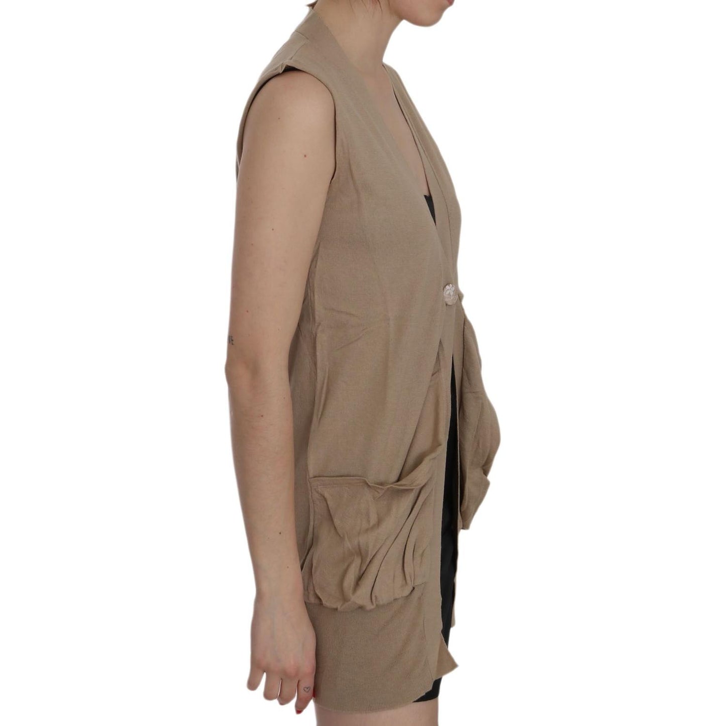 PINK MEMORIES Elegant Sleeveless Cotton Vest PINK MEMORIES Dim Gray