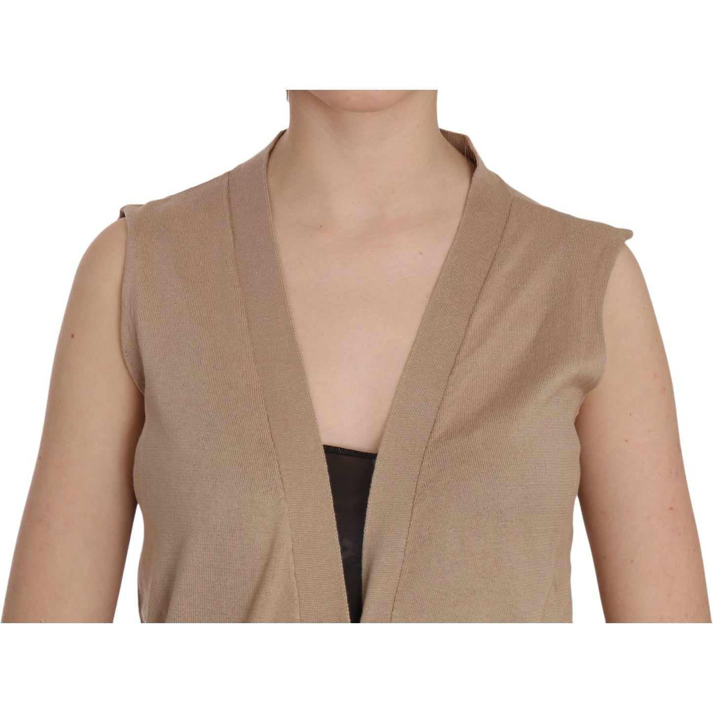 PINK MEMORIES Elegant Sleeveless Cotton Vest PINK MEMORIES Rosy Brown