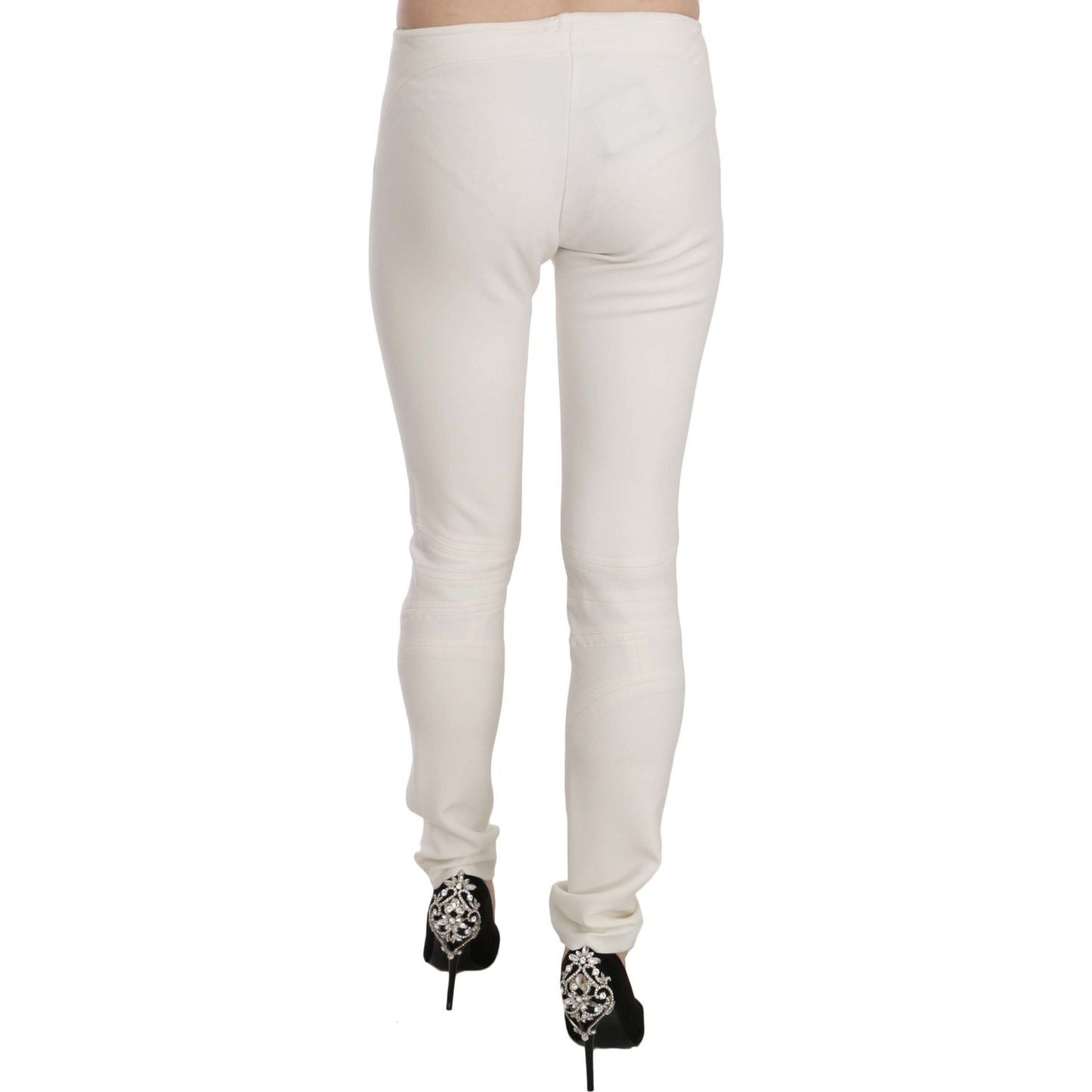 Just Cavalli Elegant Mid Waist Skinny Dress Pants Just Cavalli Light Gray