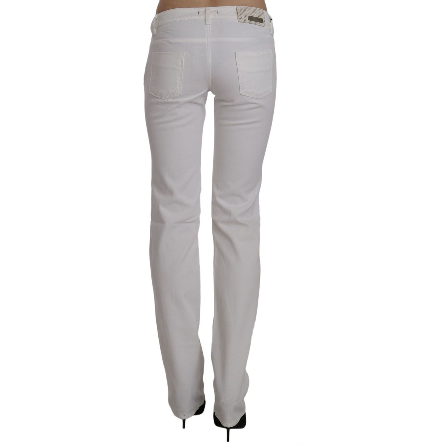 Costume National Chic White Slim Fit Cotton Jeans Costume National Dark Gray