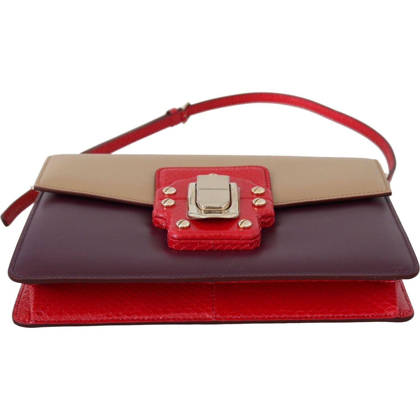 Dolce & Gabbana Exquisite LUCIA Leather Shoulder Bag Purse Dolce & Gabbana Sienna
