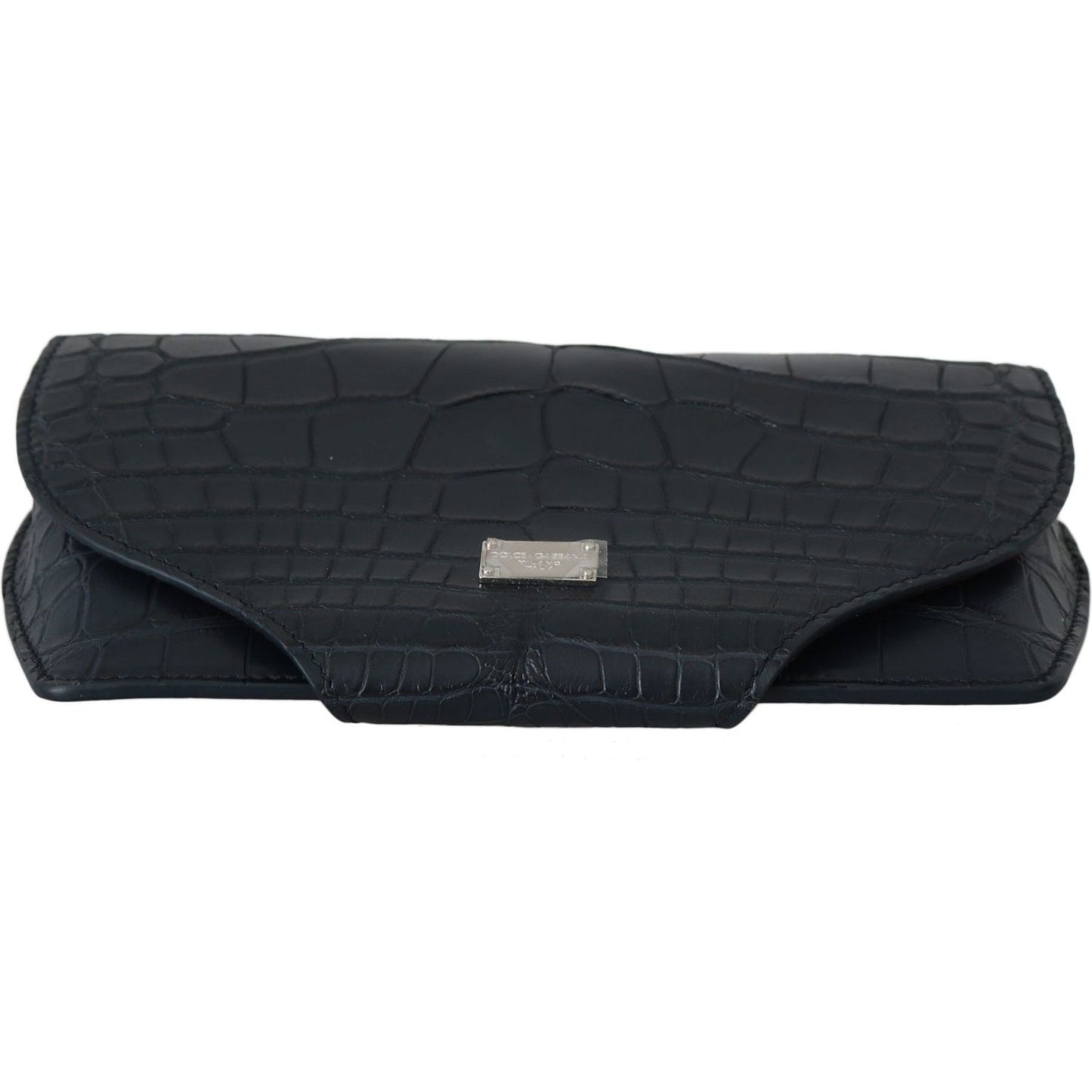 Dolce & Gabbana Elegant Blue Crocodile Leather Eyewear Pouch leather accessories Dolce & Gabbana Dark Slate Gray