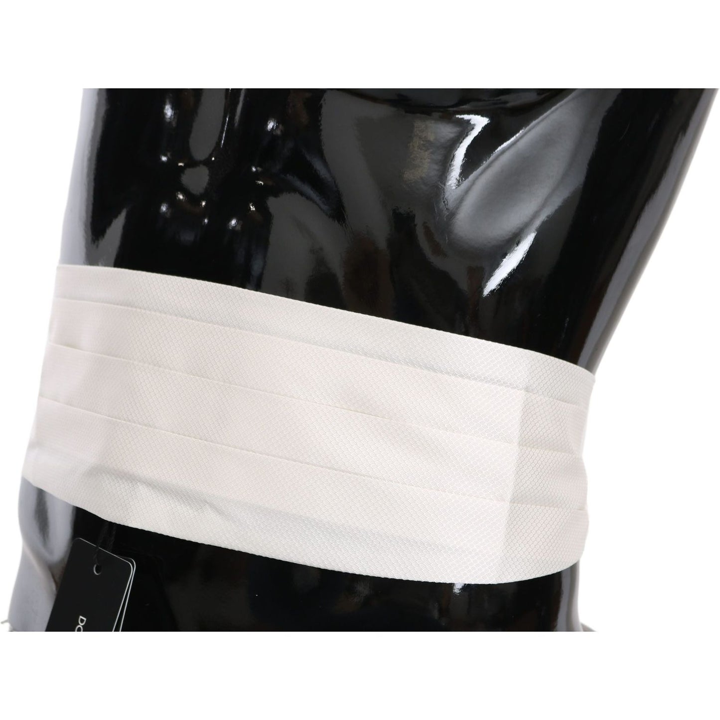 Dolce & Gabbana Elegant White Silk Cummerbund Dolce & Gabbana Black