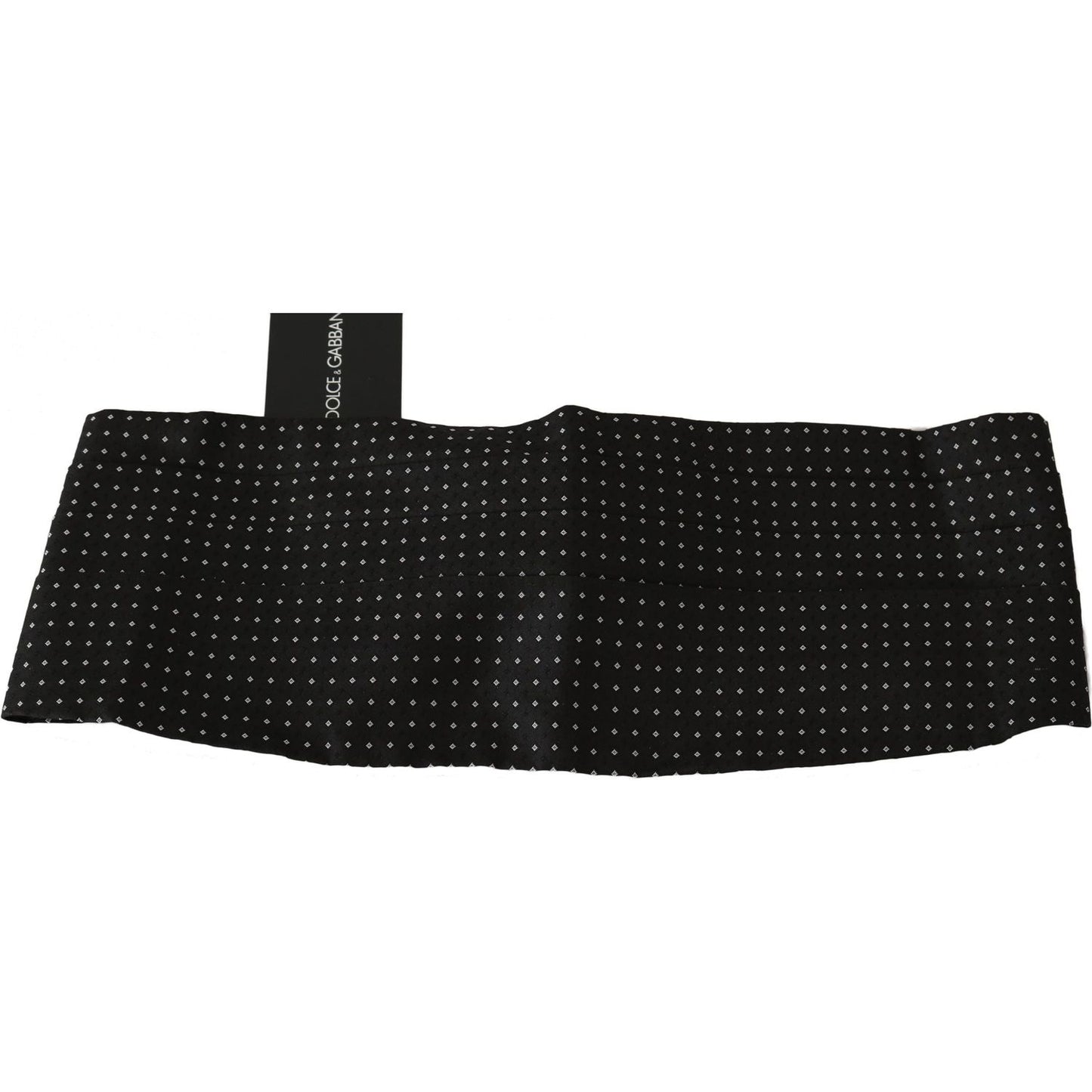 Dolce & Gabbana Elegant Black Dotted Silk Cummerbund Dolce & Gabbana Black