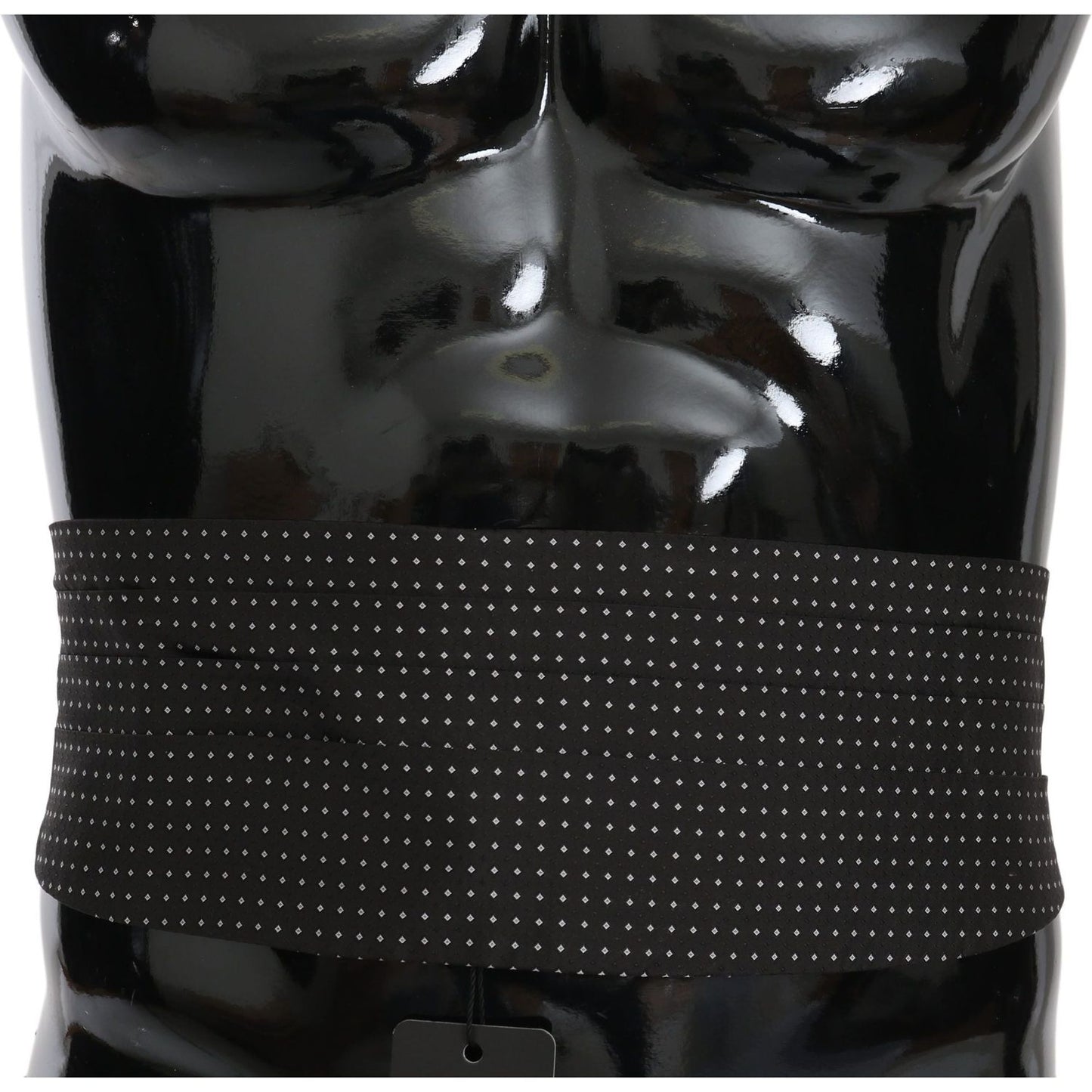 Dolce & Gabbana Elegant Black Dotted Silk Cummerbund Dolce & Gabbana Black