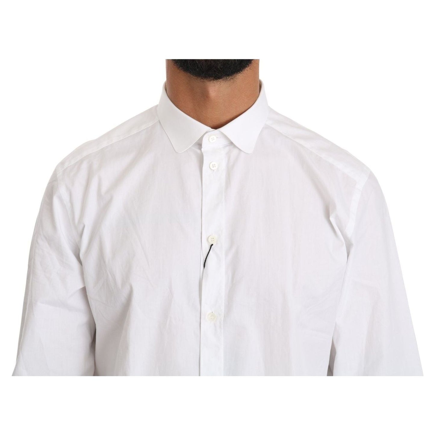 Dolce & Gabbana Elegant White Cotton Gold Fit Shirt MAN TOPS AND SHIRTS Dolce & Gabbana Lavender