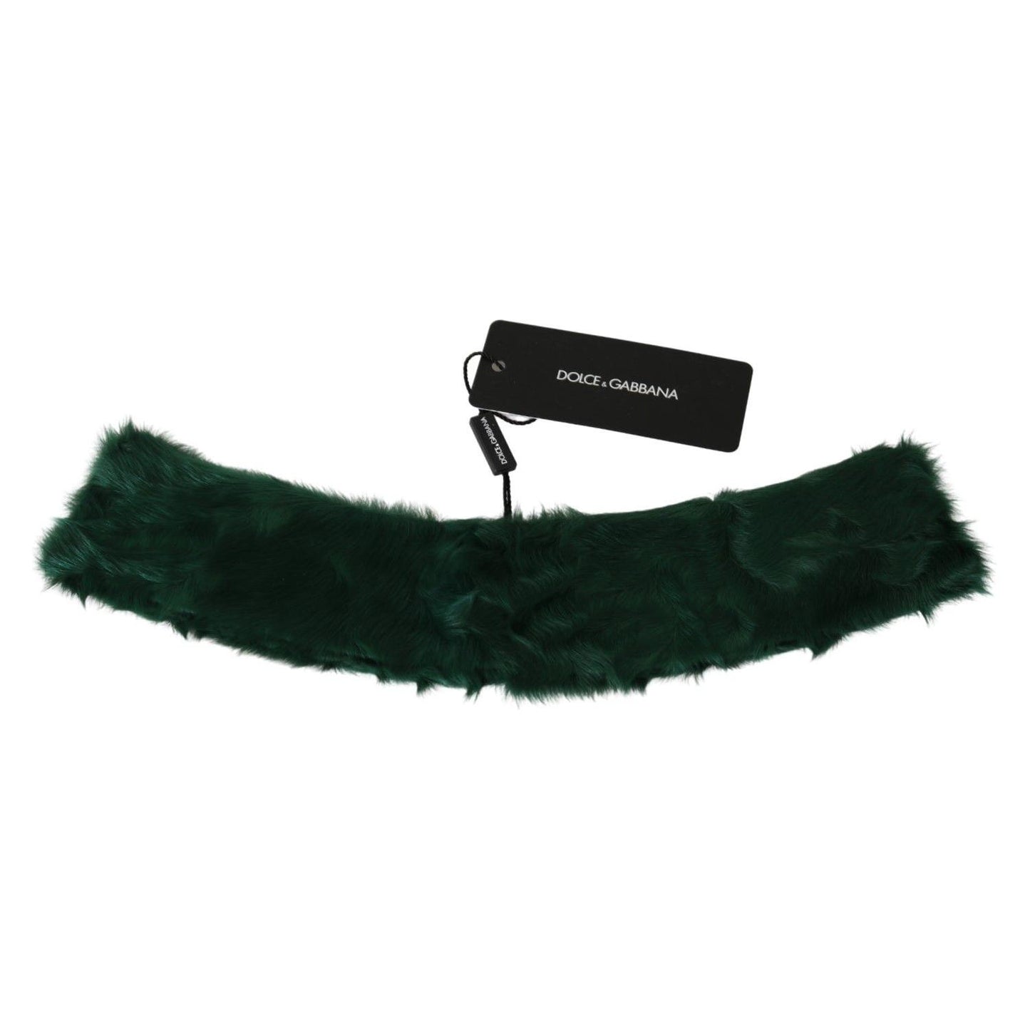 Dolce & Gabbana Luxurious Green Lambskin Scarf for Women Dolce & Gabbana Black