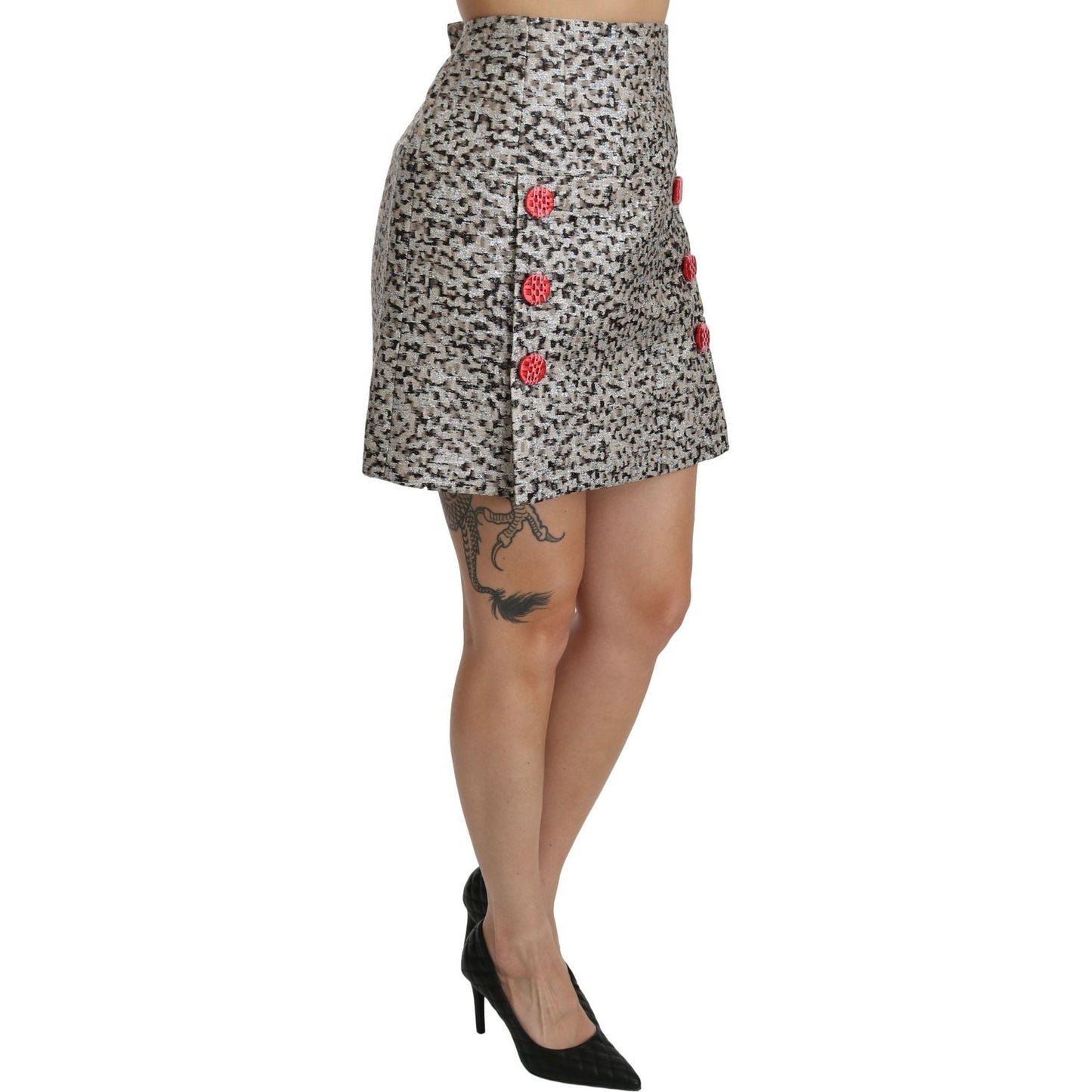 Dolce & Gabbana Exquisite Black Embellished High Waist Skirt Dolce & Gabbana Slate Gray