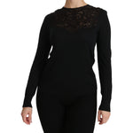 Dolce & Gabbana Elegant Silk-Blend Black Lace Blouse Dolce & Gabbana Black