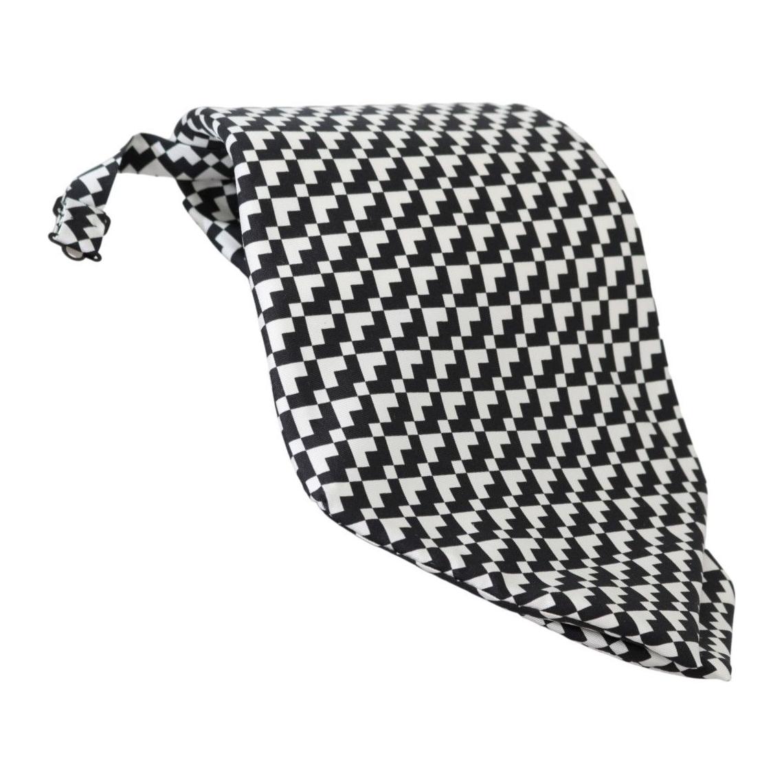 Dolce & Gabbana Elegant Black Patterned Silk Tie Necktie Dolce & Gabbana Dark Slate Gray