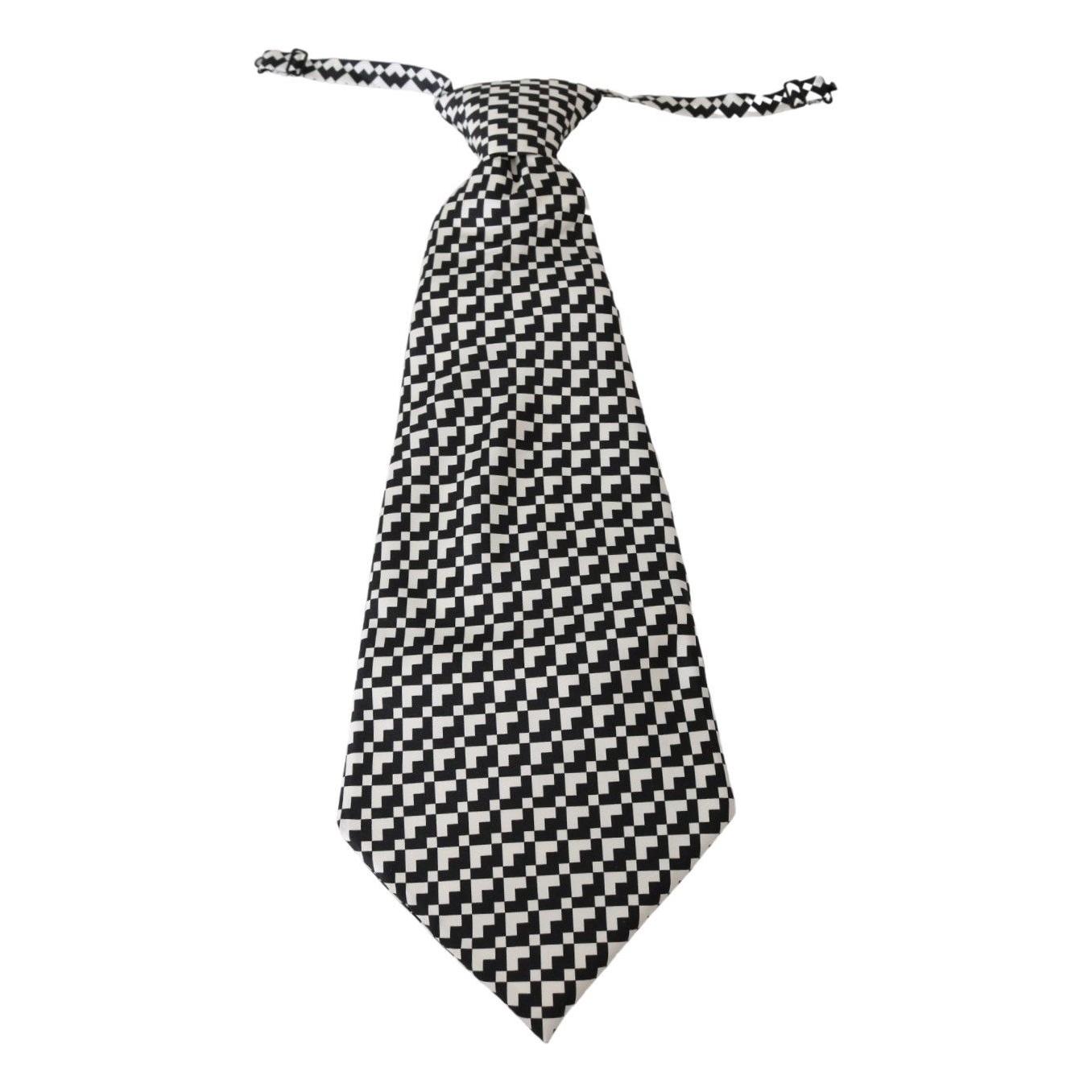 Dolce & Gabbana Elegant Black Patterned Silk Tie Necktie Dolce & Gabbana Dark Slate Gray