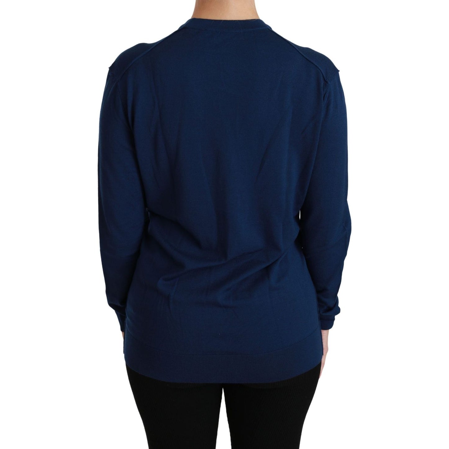 Dolce & Gabbana Elegant Blue Virgin Wool Cardigan Dolce & Gabbana Black