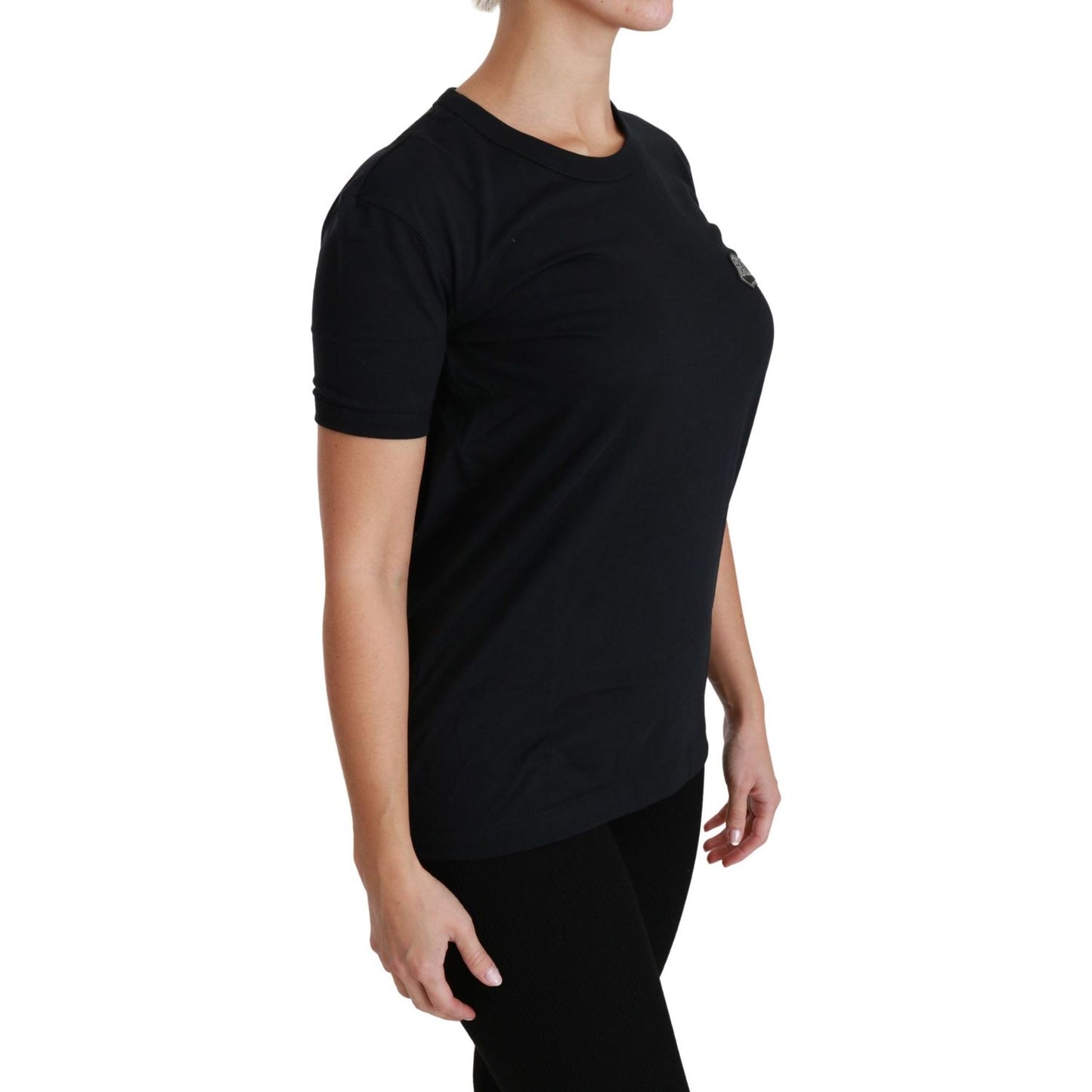 Dolce & Gabbana Elegant Crewneck Blue Amore Tee Dolce & Gabbana Rosy Brown