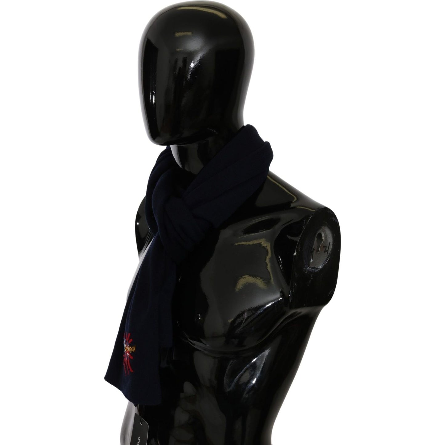 Dolce & Gabbana Elegant Virgin Wool Men's Scarf Wool Wrap Shawls Dolce & Gabbana Black