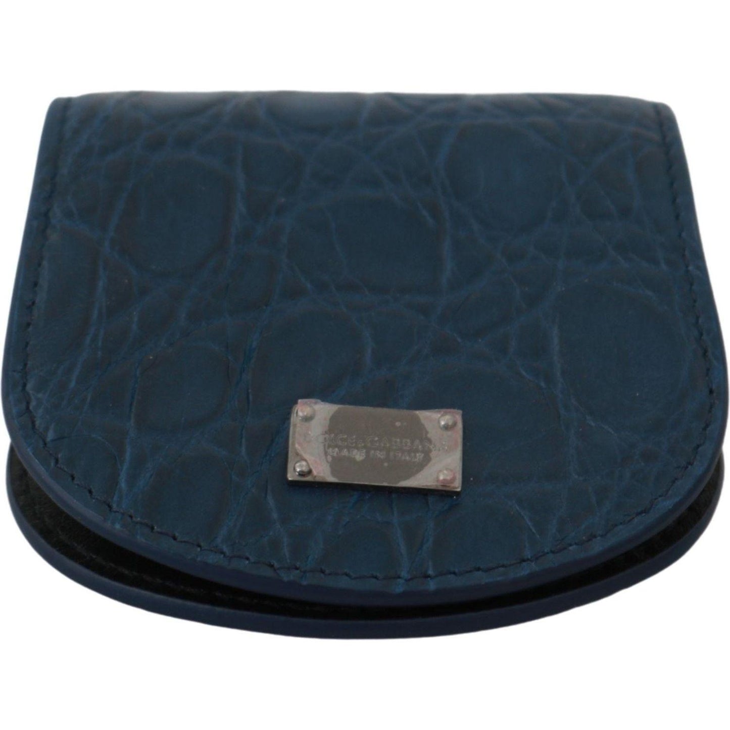 Dolce & Gabbana Sleek Blue Caimano Condom Case Wallet Condom Case Dolce & Gabbana Dark Slate Gray