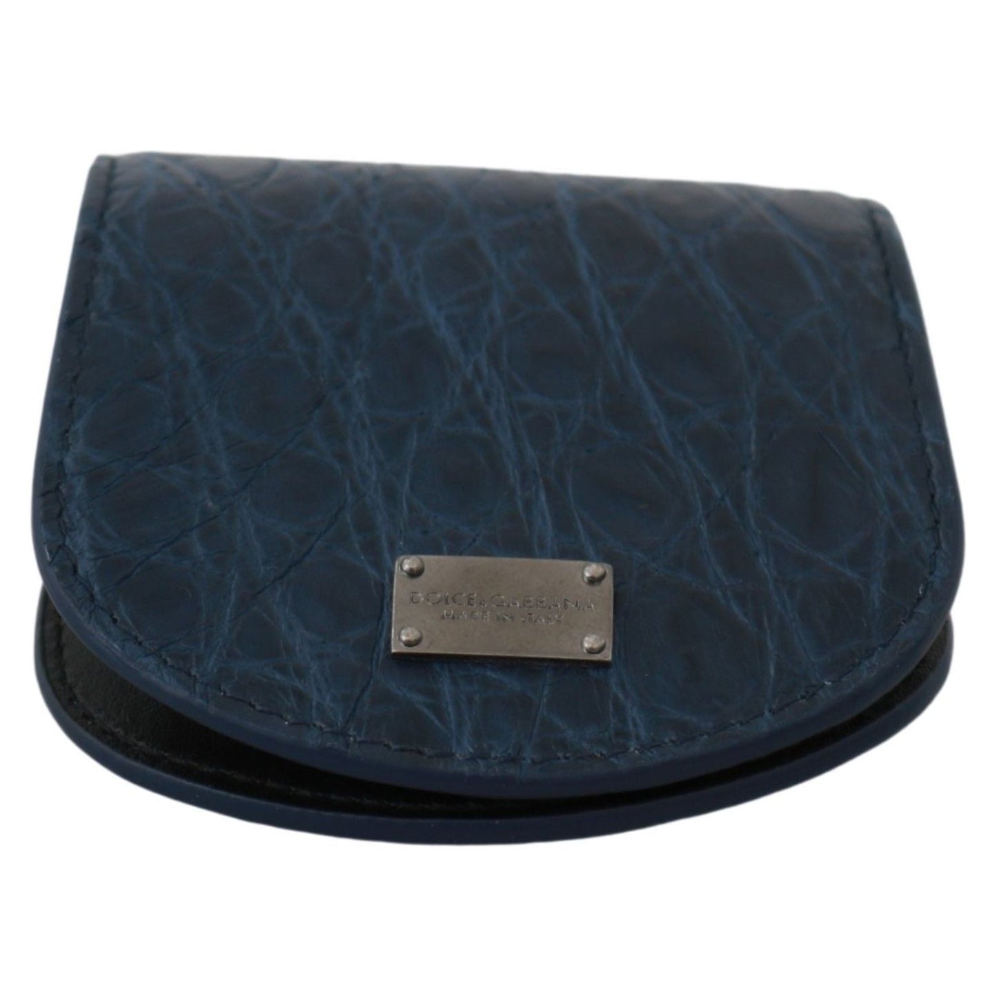 Dolce & Gabbana Elegant Blue Caimano Leather Condom Case Wallet Condom Case Dolce & Gabbana Dark Slate Gray
