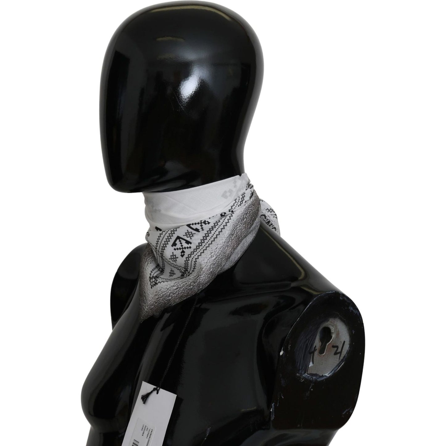 Costume National Chic White Cotton Men's Scarf Costume National Black