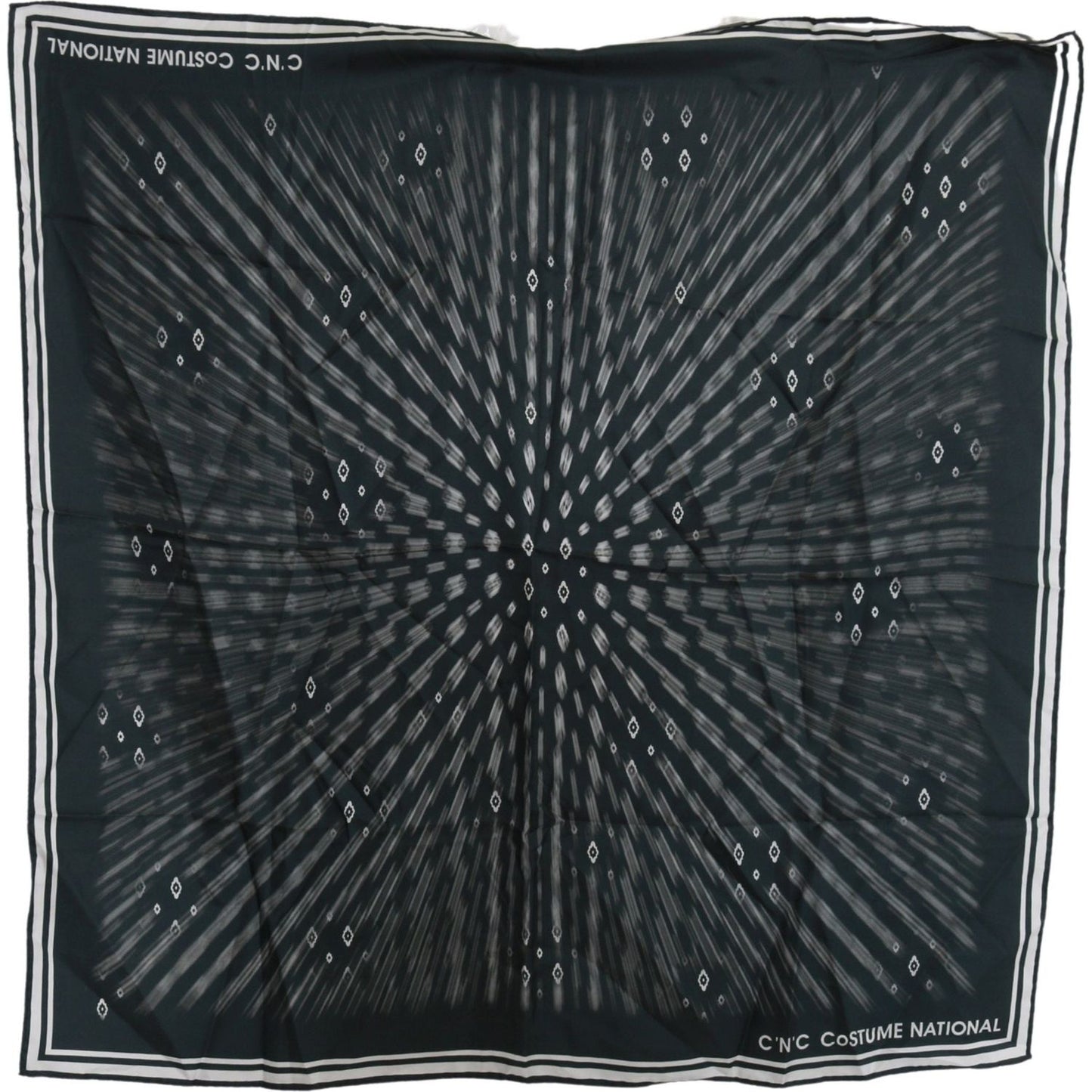 Costume National Elegant Silk Printed Blue Scarf Silk Scarves Costume National Dark Slate Gray