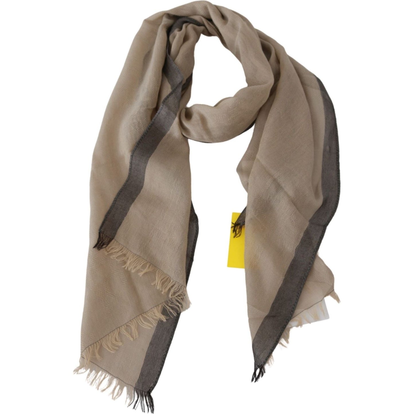 Costume National Elegant Beige Cotton Scarf for Women Wrap Shawl Scarves Costume National Dim Gray