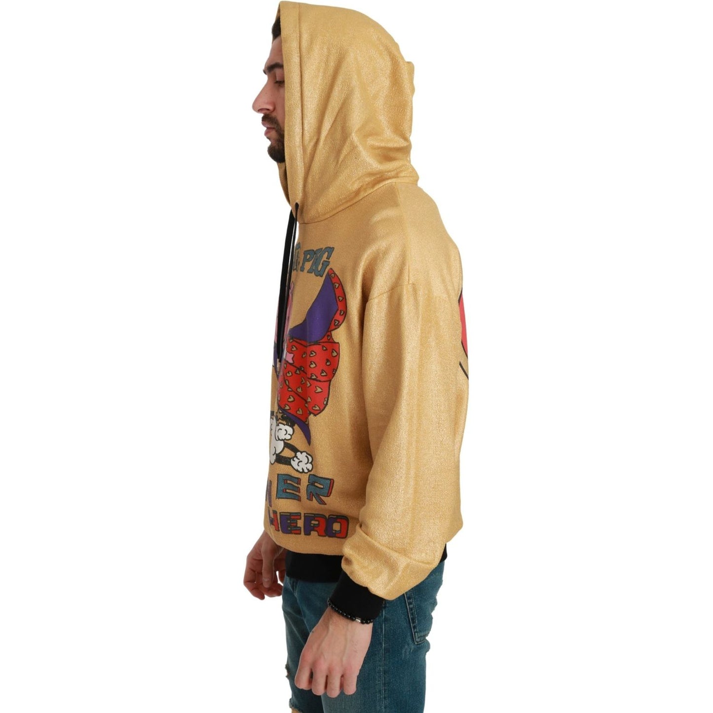 Dolce & Gabbana Exquisite Gold Hooded Cotton Sweater Dolce & Gabbana Dark Khaki