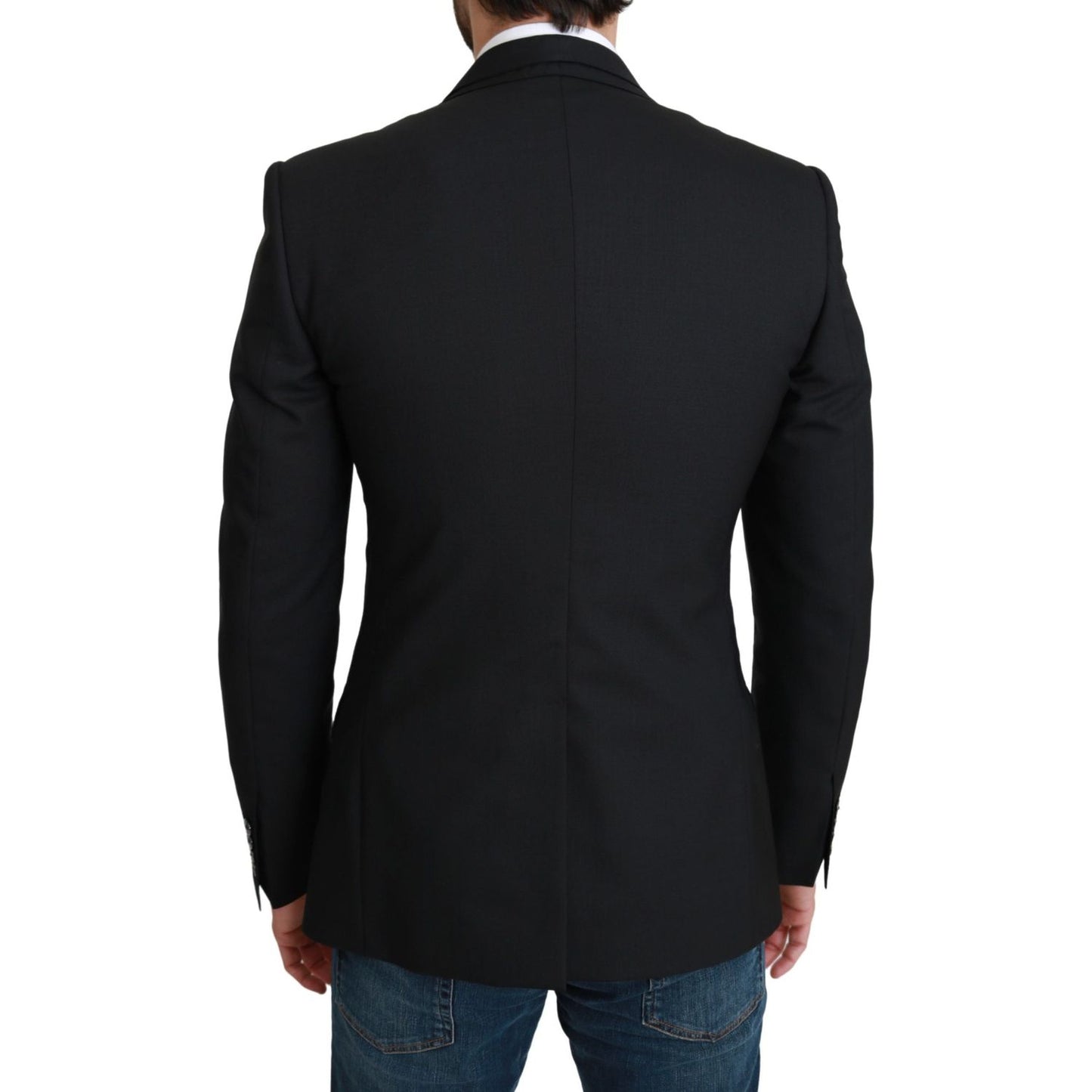 Dolce & Gabbana Elegant Black Virgin Wool Formal Blazer Dolce & Gabbana Black