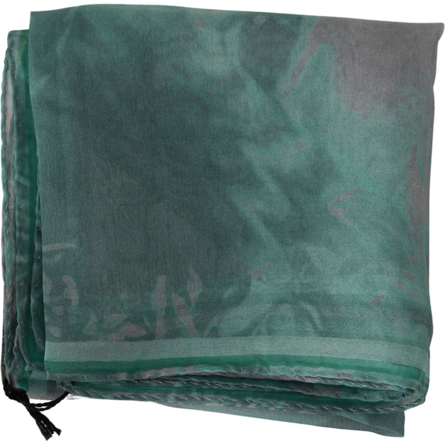 Costume National Elegant Silk Green Printed Scarf Costume National Dim Gray