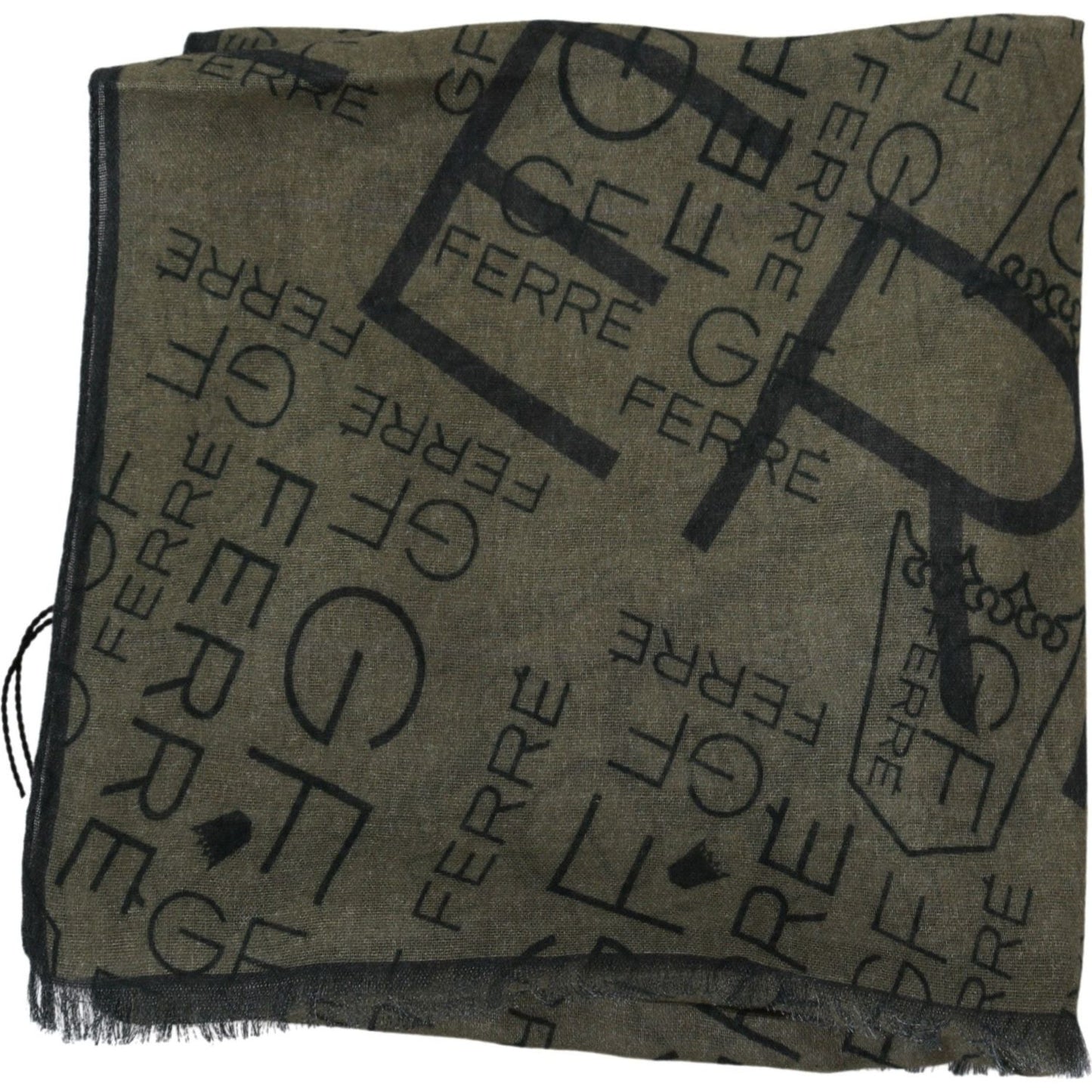 GF Ferre Elegant Patterned Wool-Blend Scarf GF Ferre Dark Slate Gray