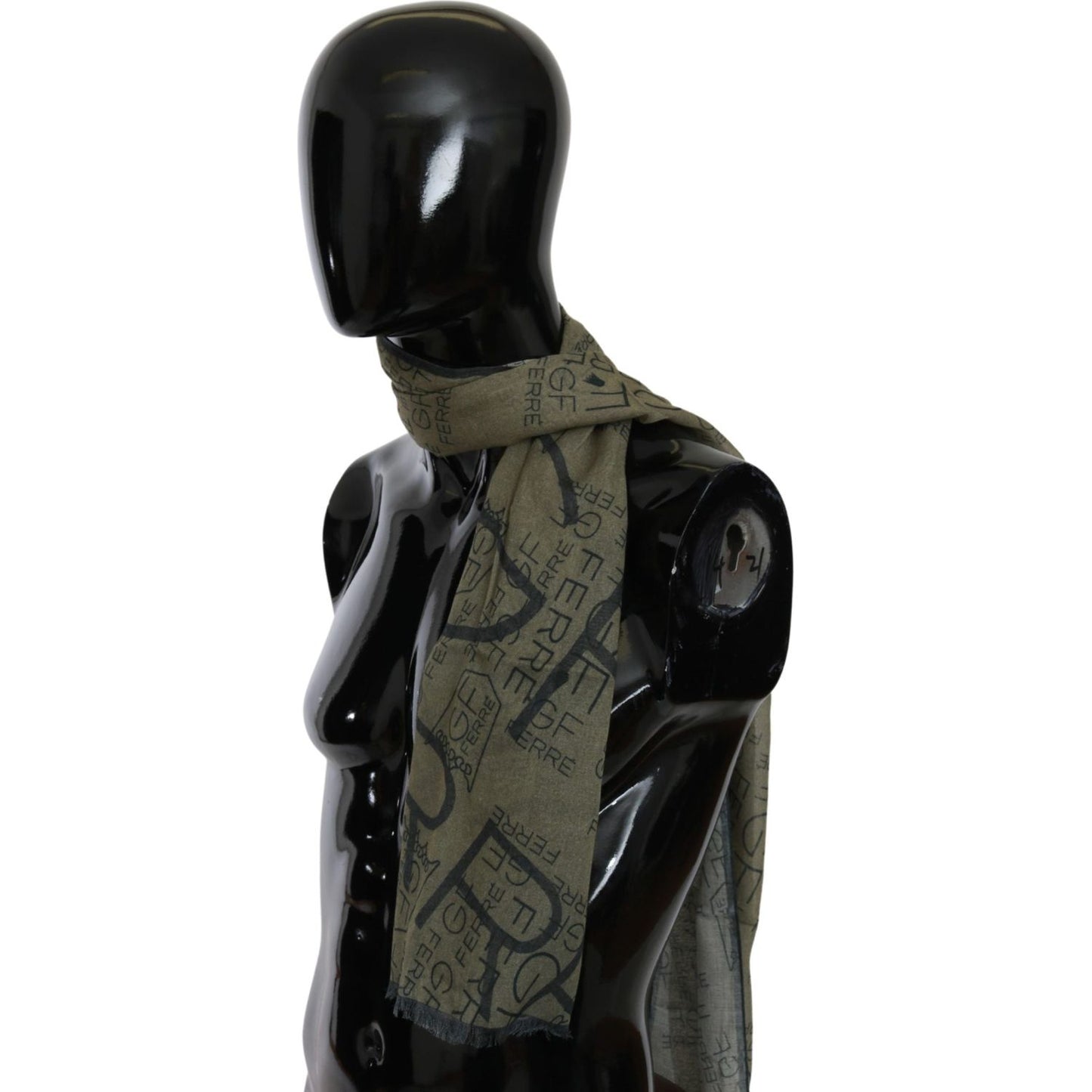 GF Ferre Elegant Patterned Wool-Blend Scarf GF Ferre Dark Slate Gray