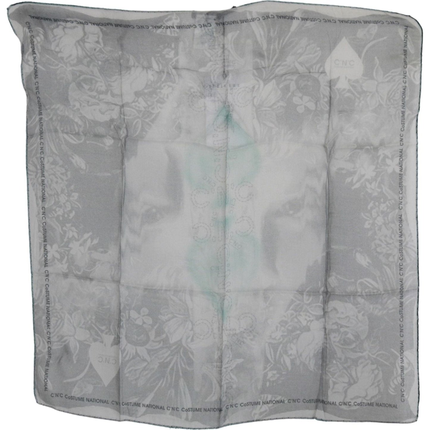 Costume National Elegant Gray Silk Scarf for Women Silk Wrap Shawls Costume National Dark Gray