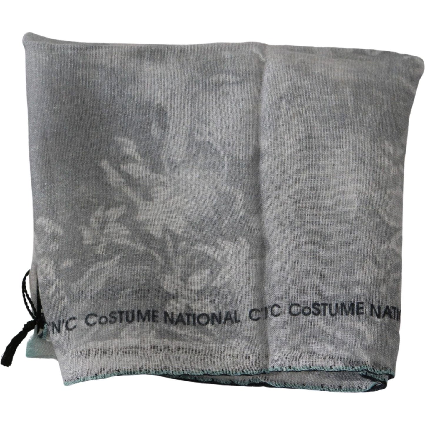 Costume National Elegant Gray Silk Scarf for Women Silk Wrap Shawls Costume National Slate Gray
