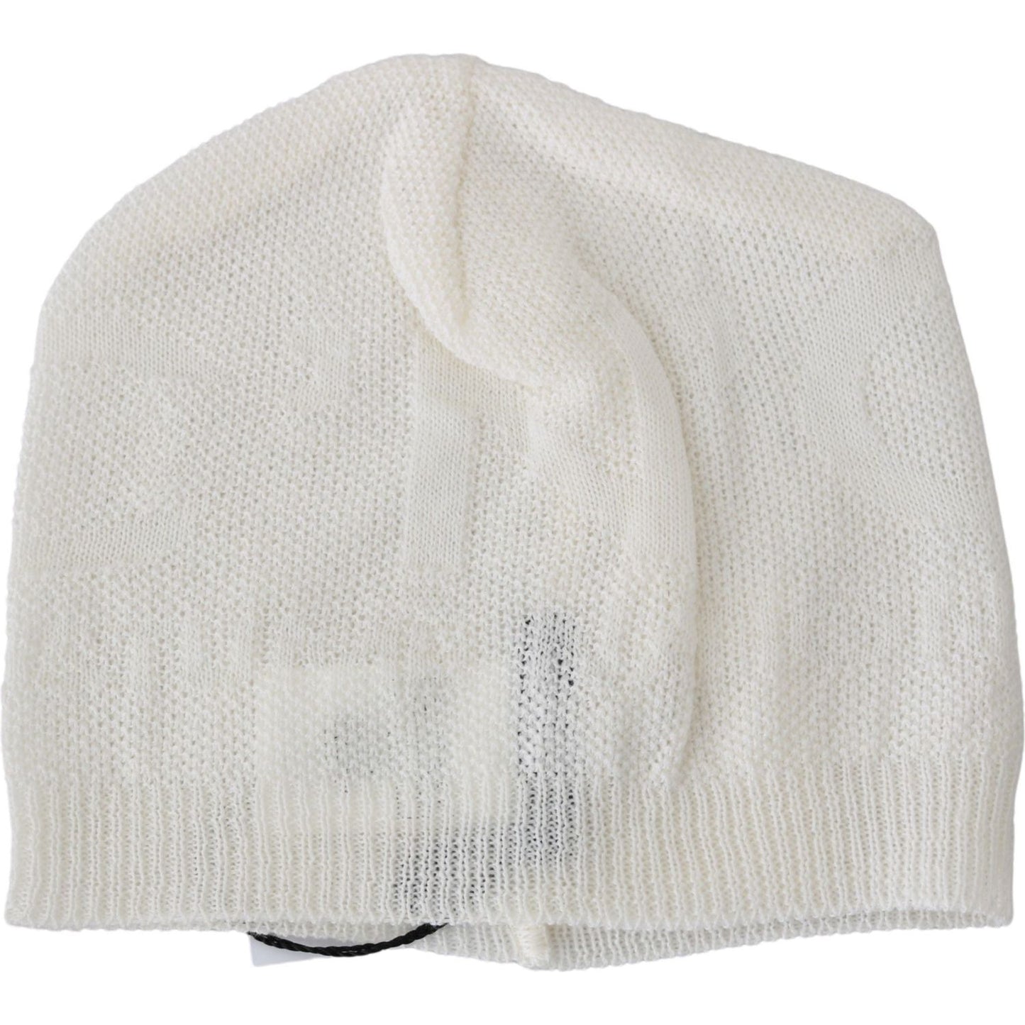 Costume National Elegant White Wool Blend Beanie Hat Beanie Hat Costume National Light Gray