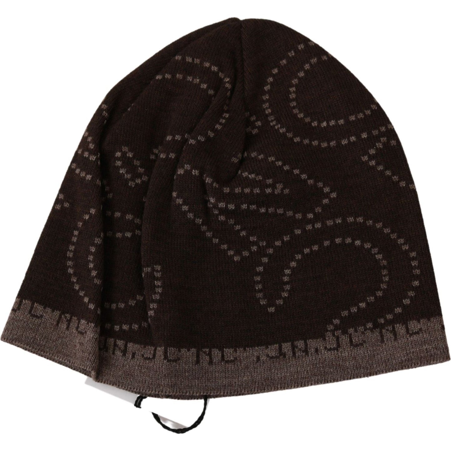 Costume National Chic Two-Tone Wool Blend Beanie Beanie Hat Costume National Black