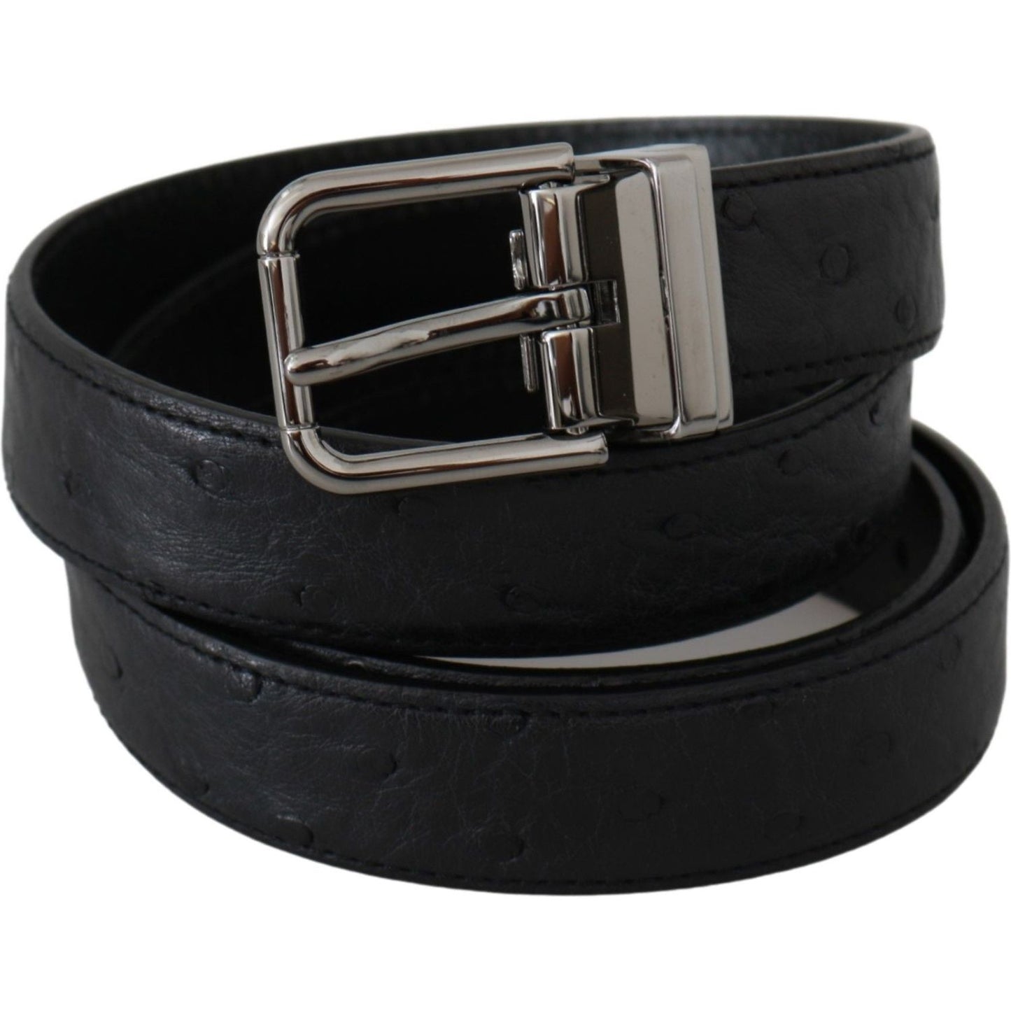 Dolce & Gabbana Elegant Exotic Skin Designer Belt Belt Dolce & Gabbana Black