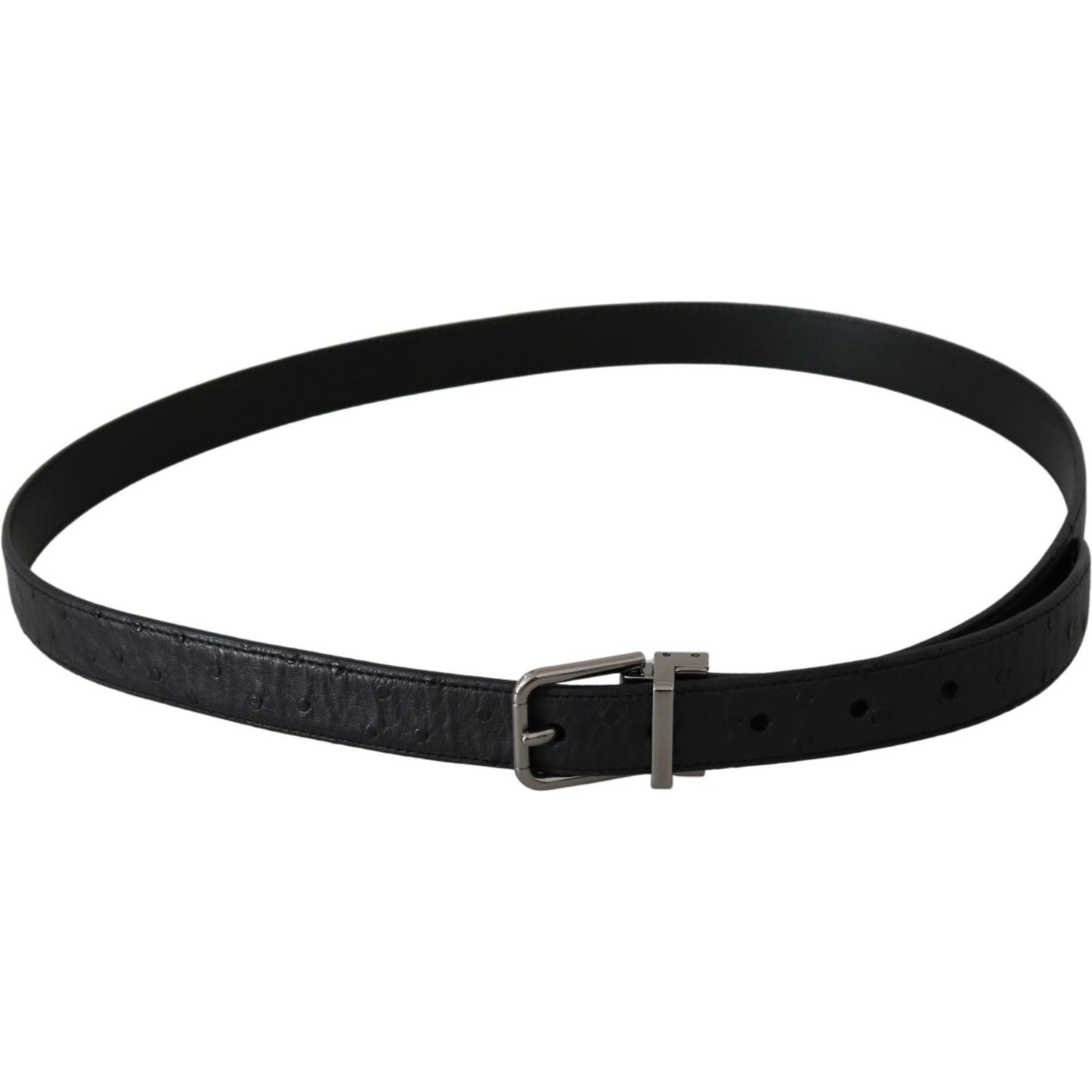 Dolce & Gabbana Elegant Exotic Skin Designer Belt Belt Dolce & Gabbana Black