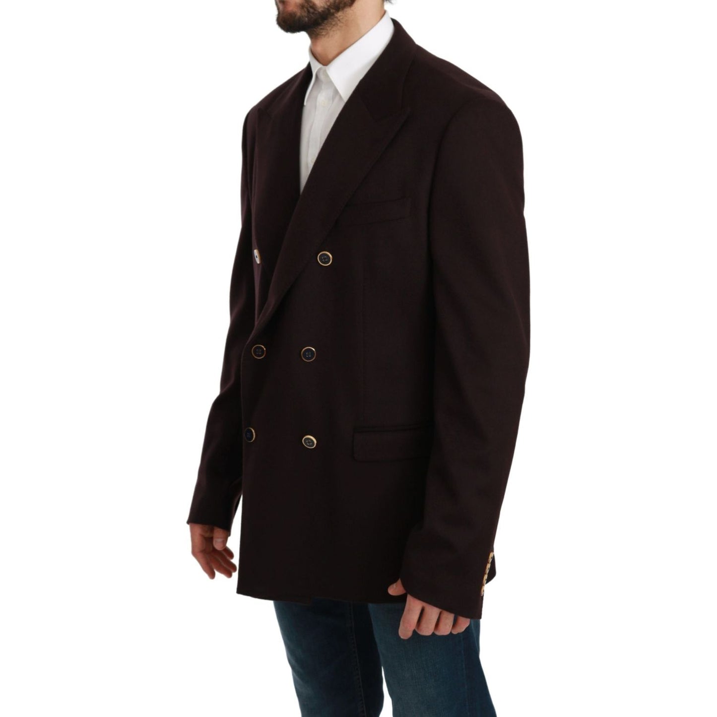 Dolce & Gabbana Elegant Bordeaux Taormina Cashmere Blazer Dolce & Gabbana Black