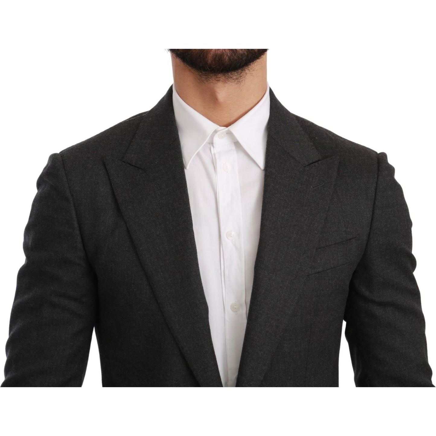 Dolce & Gabbana Elegant Gray Slim Fit Formal Blazer Dolce & Gabbana Dark Slate Gray